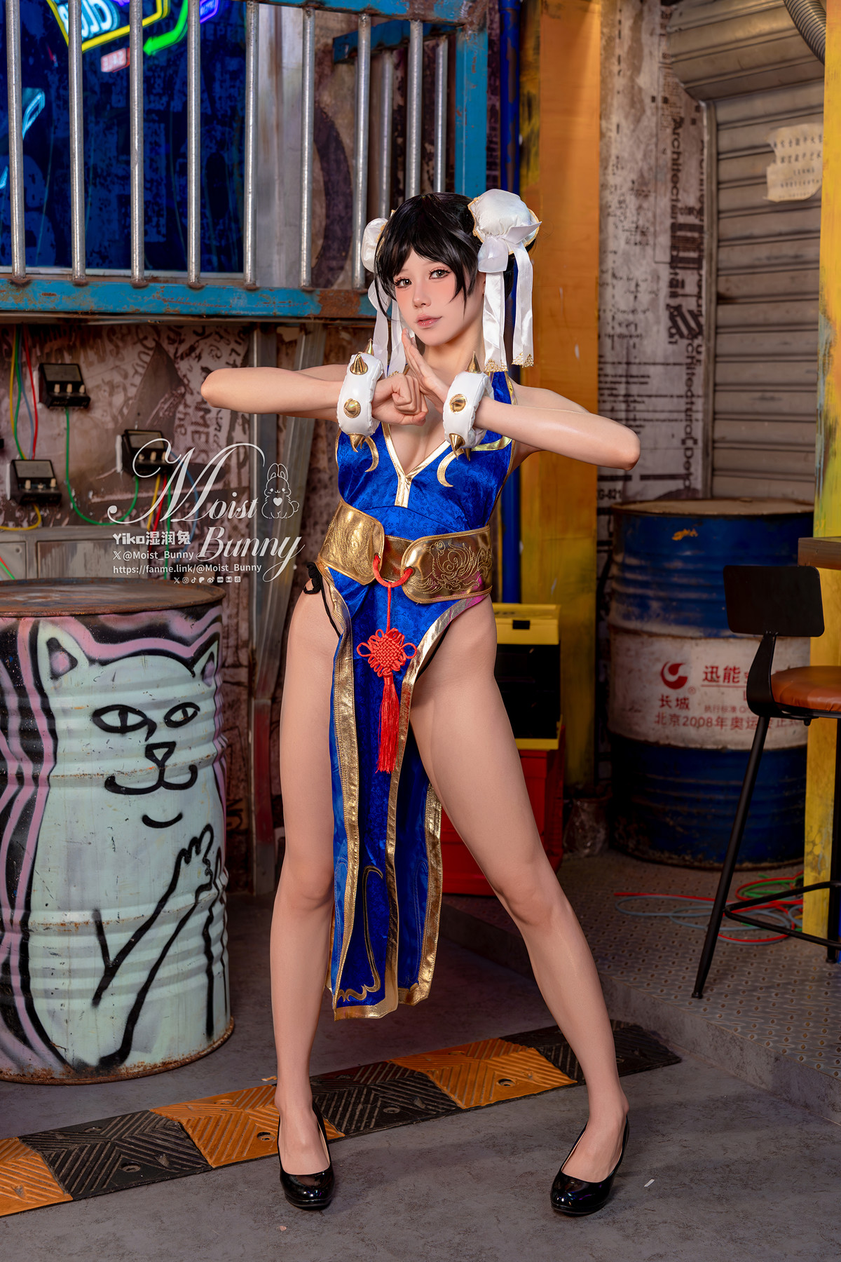 Cosplay 黏黏团子兔 – 2月作品『街霸-春丽』桃花中式 Set.01