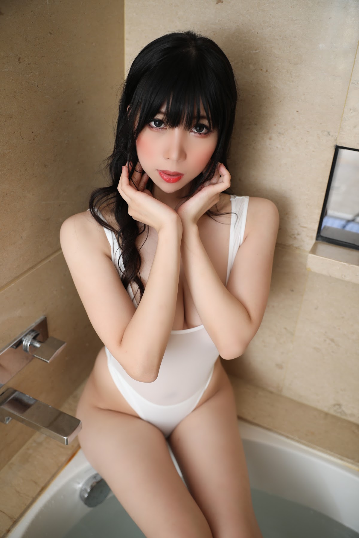 Coser@Kano Nozomi (鹿野希) Vol.07 白色高叉泳装 - P48