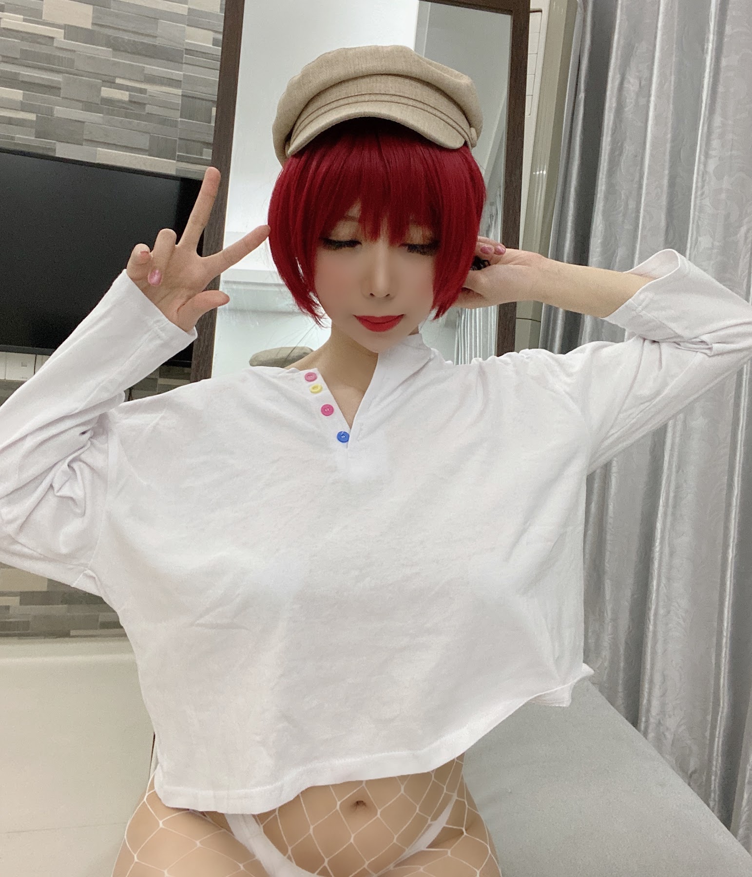 Coser@Kano Nozomi (鹿野希) Vol.10 红发白网袜 - P17