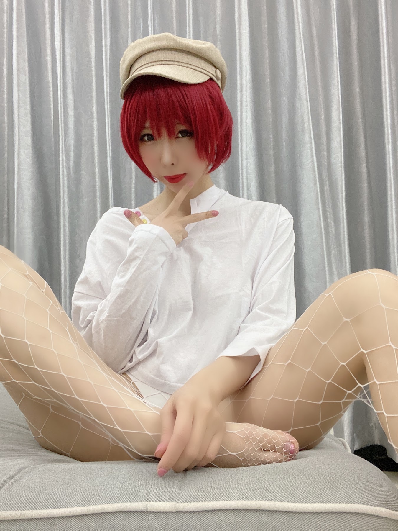 Coser@Kano Nozomi (鹿野希) Vol.10 红发白网袜 - P42