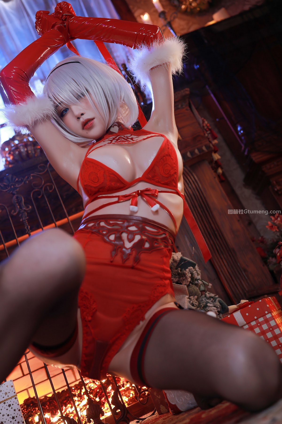 Coser@水淼Aqua Vol.075 圣诞2B 内衣+丝带 - P10
