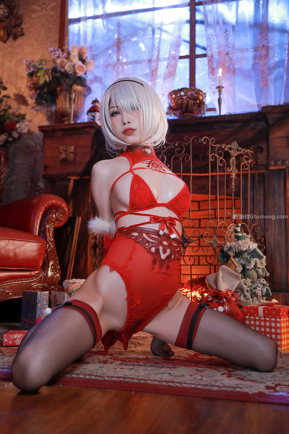 Coser@水淼Aqua Vol.075 圣诞2B 内衣+丝带 - P24