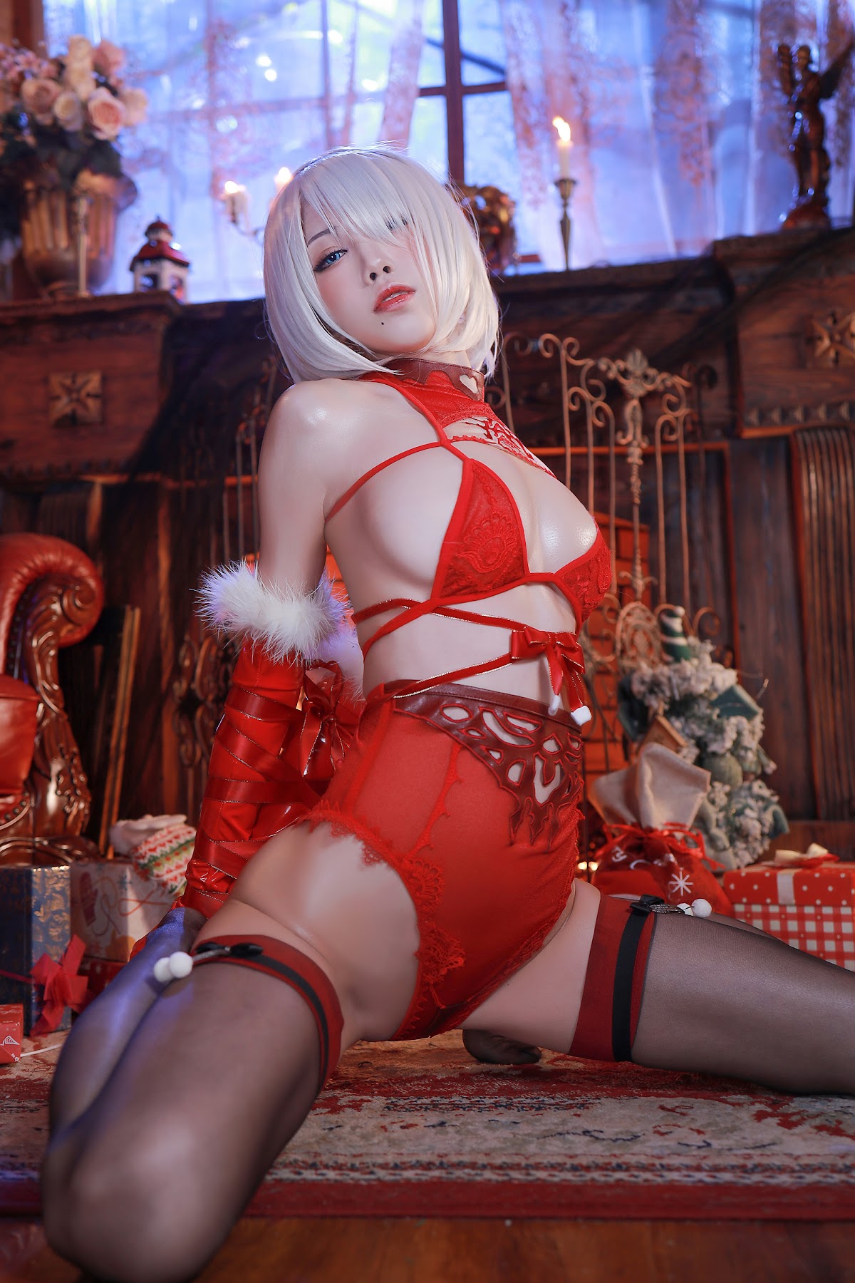 Coser@水淼Aqua Vol.075 圣诞2B 内衣+丝带 - P26