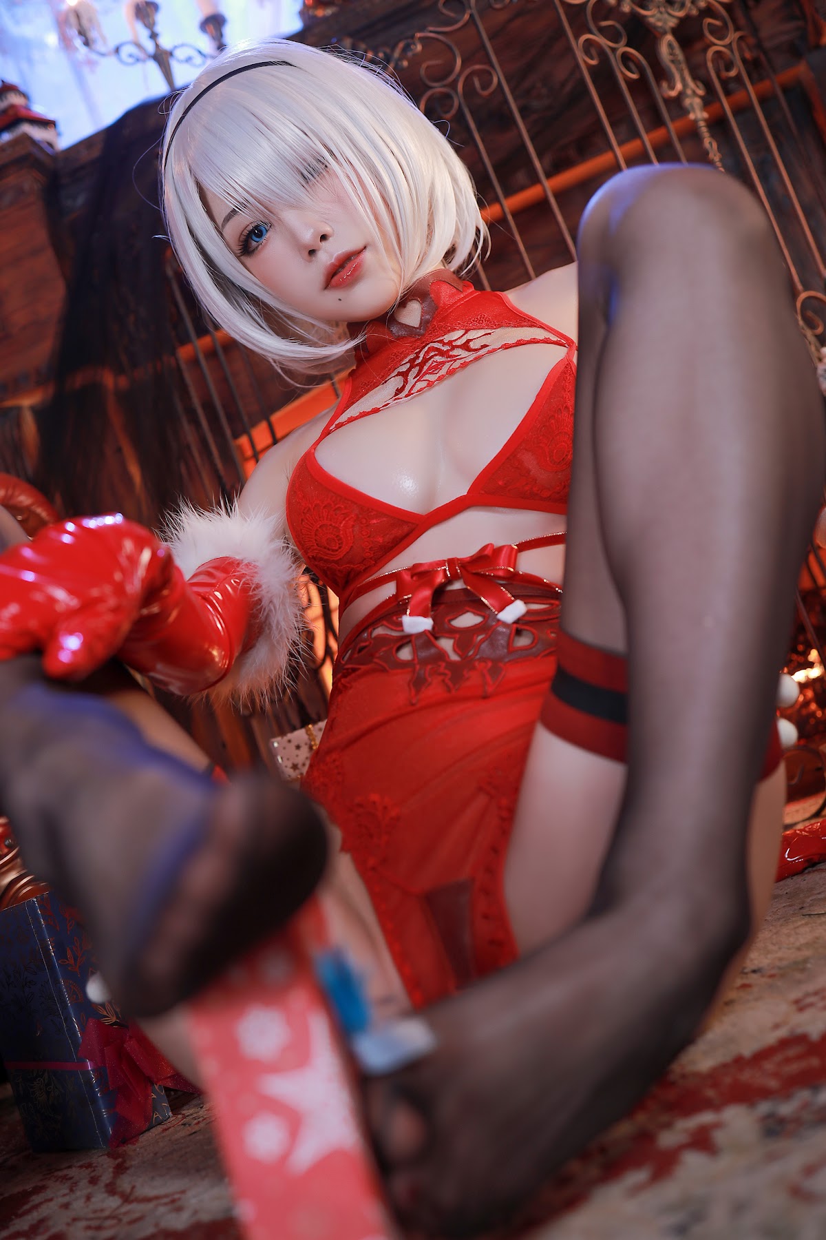 Coser@水淼Aqua Vol.075 圣诞2B 内衣+丝带 - P30