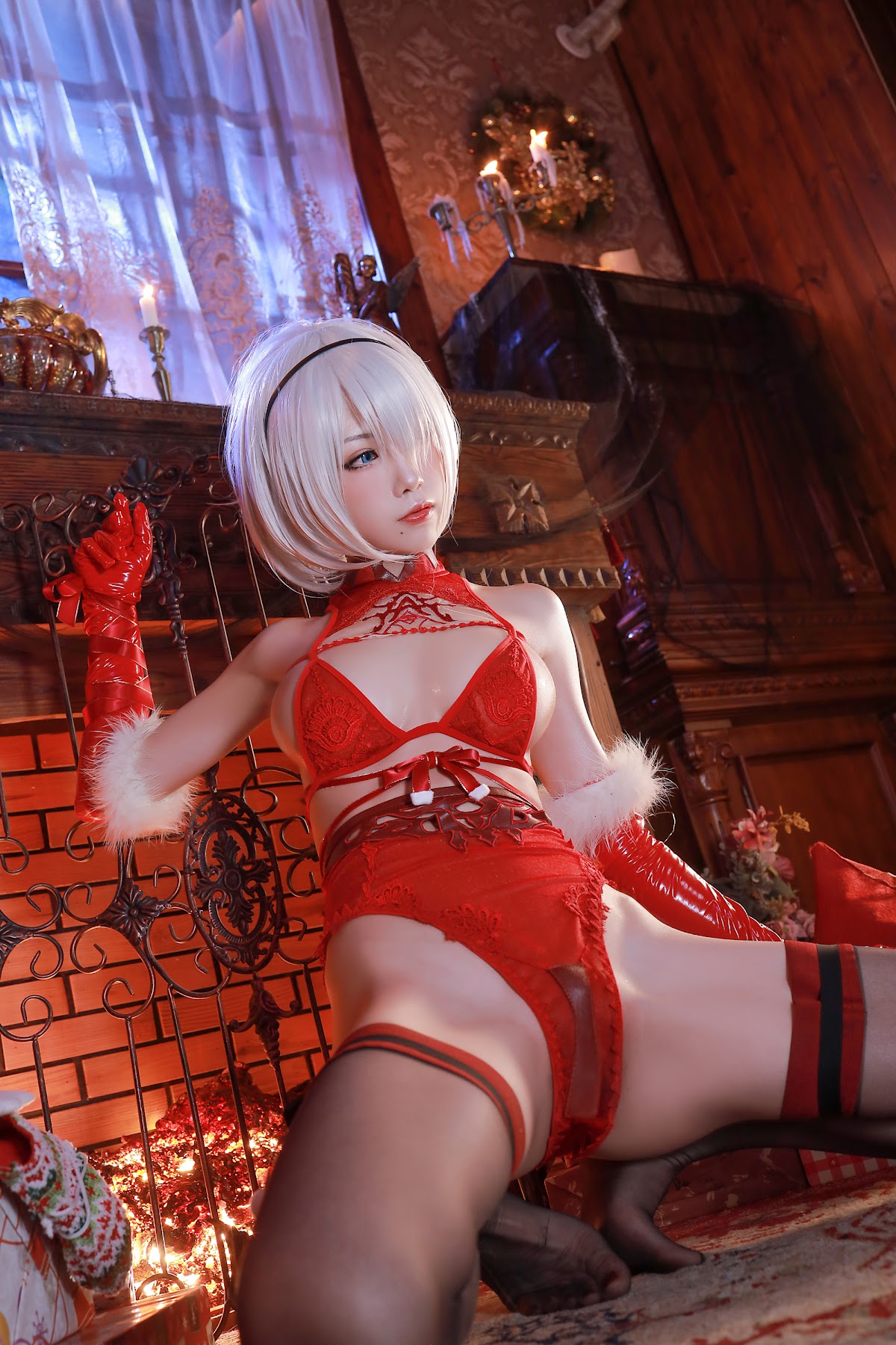 Coser@水淼Aqua Vol.075 圣诞2B 内衣+丝带 - P41