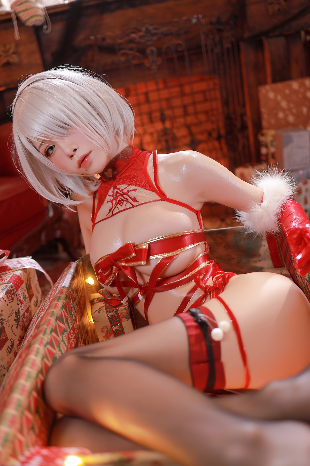 Coser@水淼Aqua Vol.075 圣诞2B 内衣+丝带 - P69