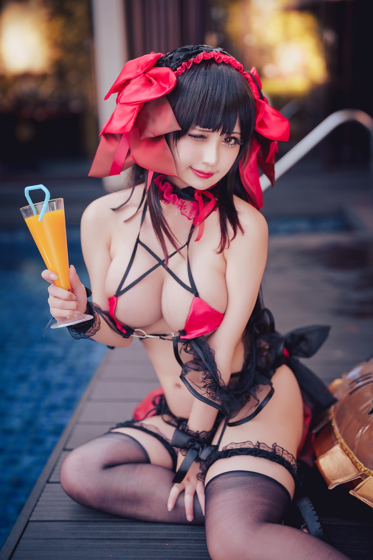 Coser@沖田凜花Rinka – Kurumi Tokisaki Swimsuit - P17
