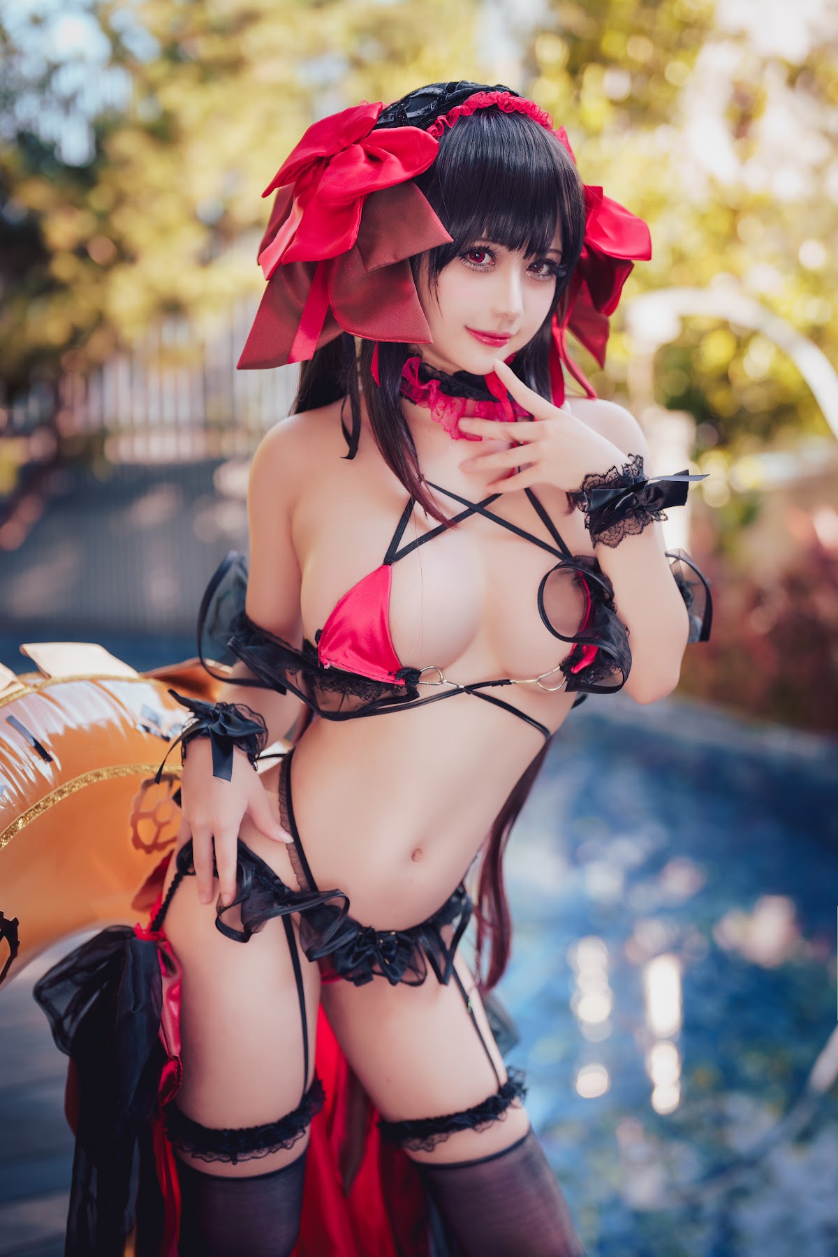 Coser@沖田凜花Rinka – Kurumi Tokisaki Swimsuit - P1