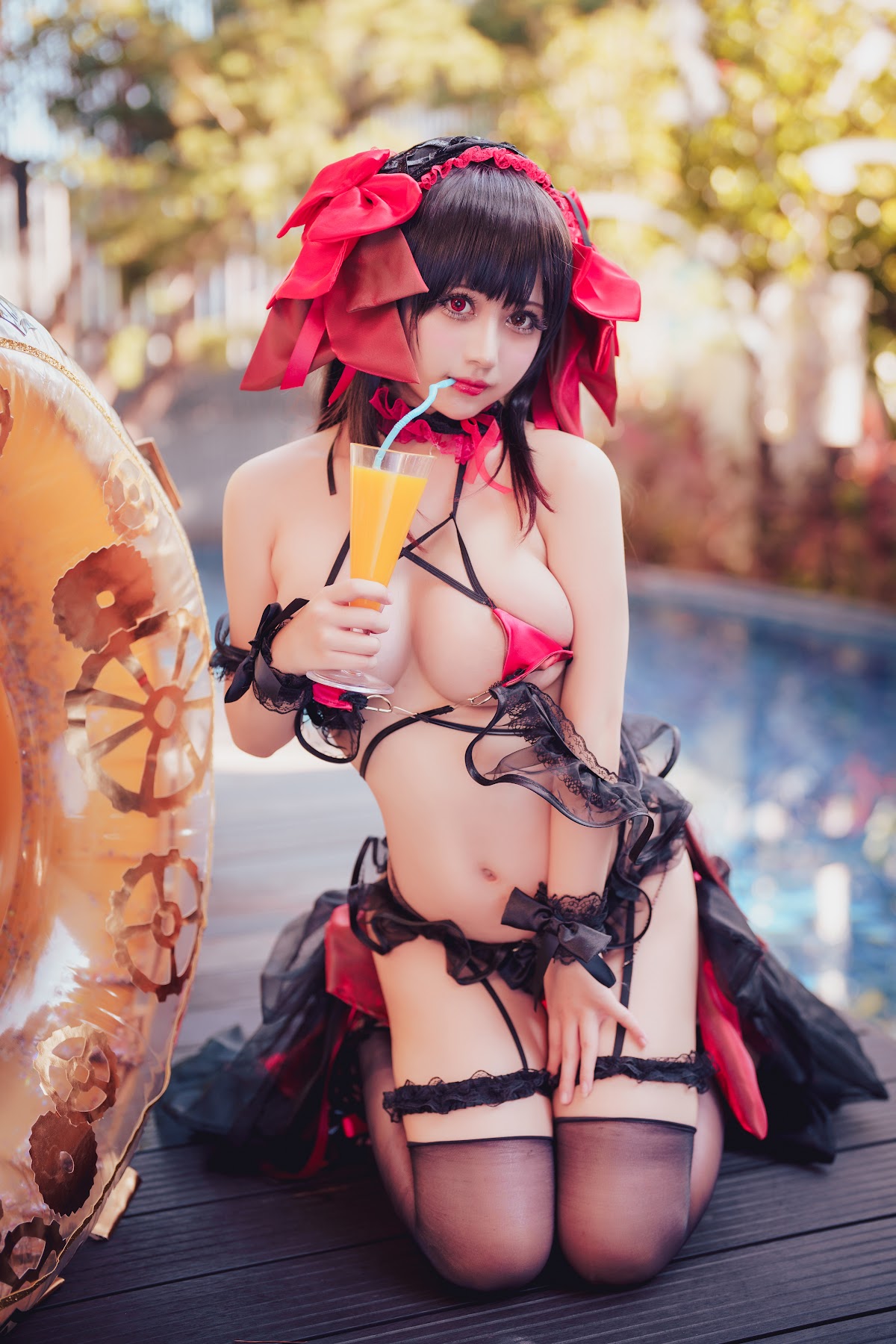 Coser@沖田凜花Rinka – Kurumi Tokisaki Swimsuit - P26
