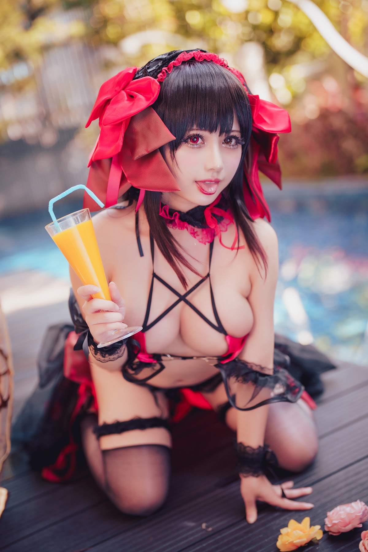 Coser@沖田凜花Rinka – Kurumi Tokisaki Swimsuit - P27