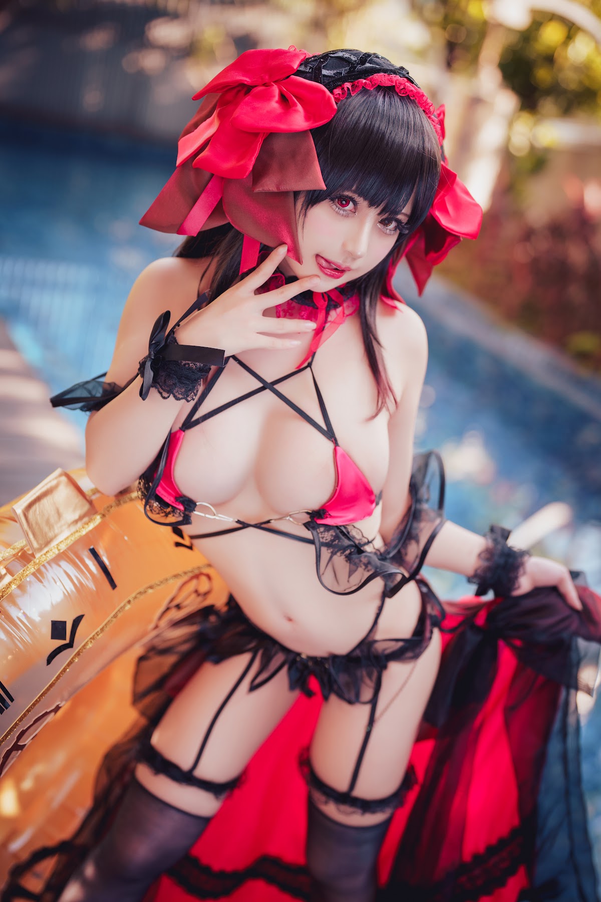 Coser@沖田凜花Rinka – Kurumi Tokisaki Swimsuit - P2