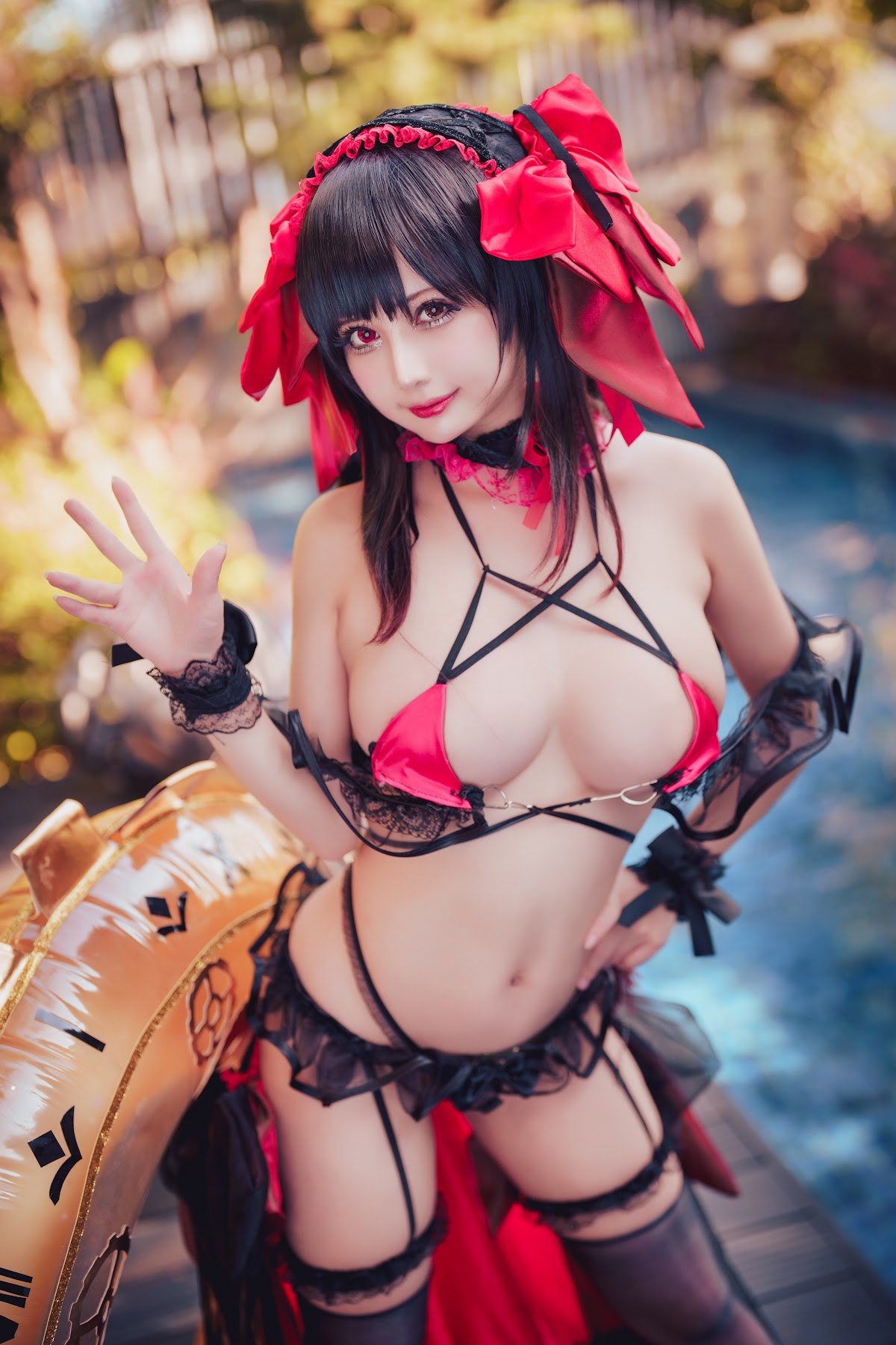 Coser@沖田凜花Rinka – Kurumi Tokisaki Swimsuit - P4