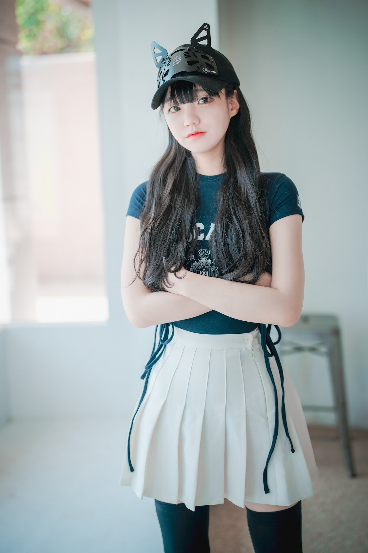 DJAWA Photo – Jeong Jenny (정제니) – Classic Athletic Girl in Navy Blue - P2