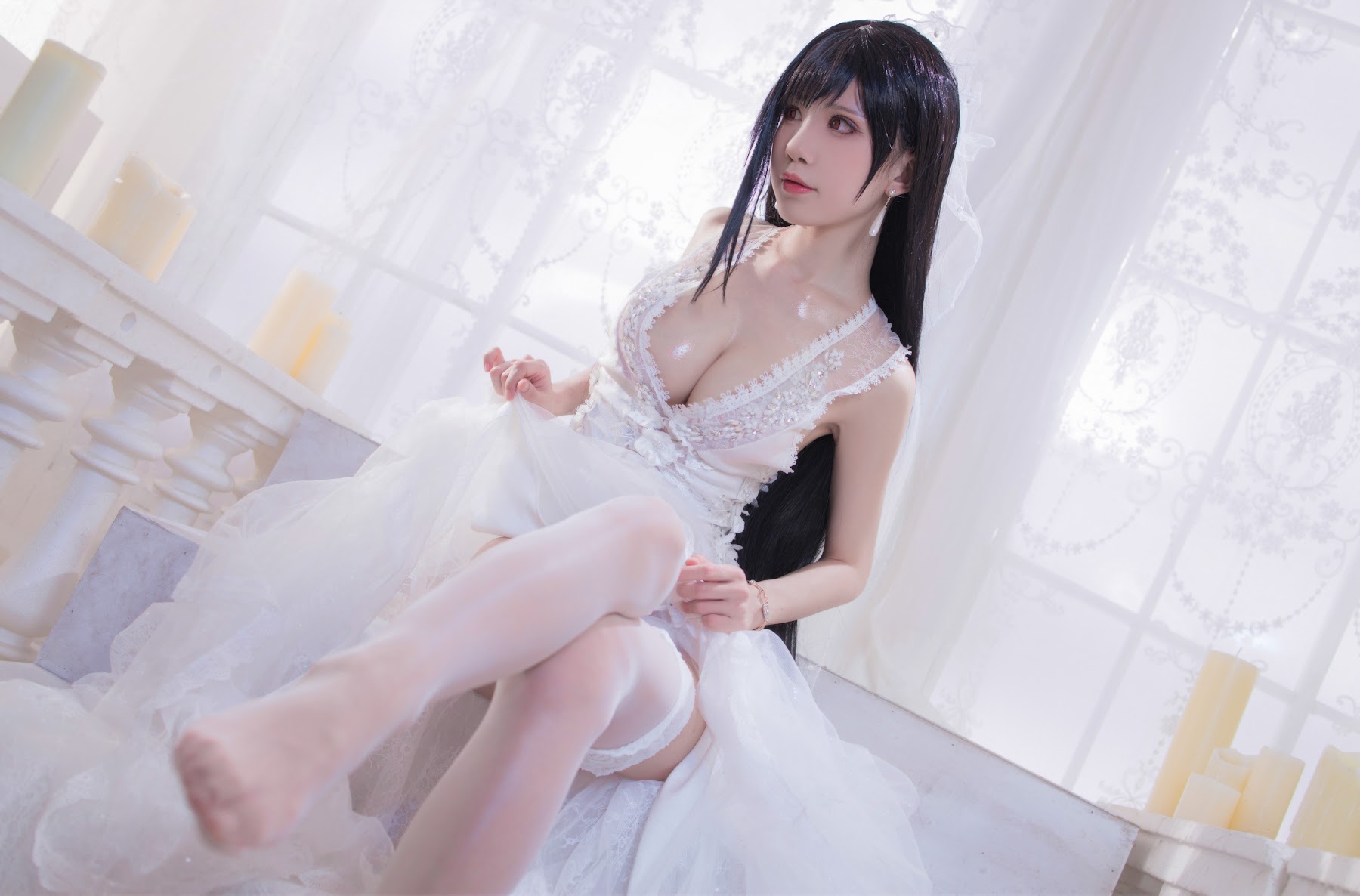 Coser@水淼Aqua Vol.067 婚纱+黑皮蜜蜂 - P33