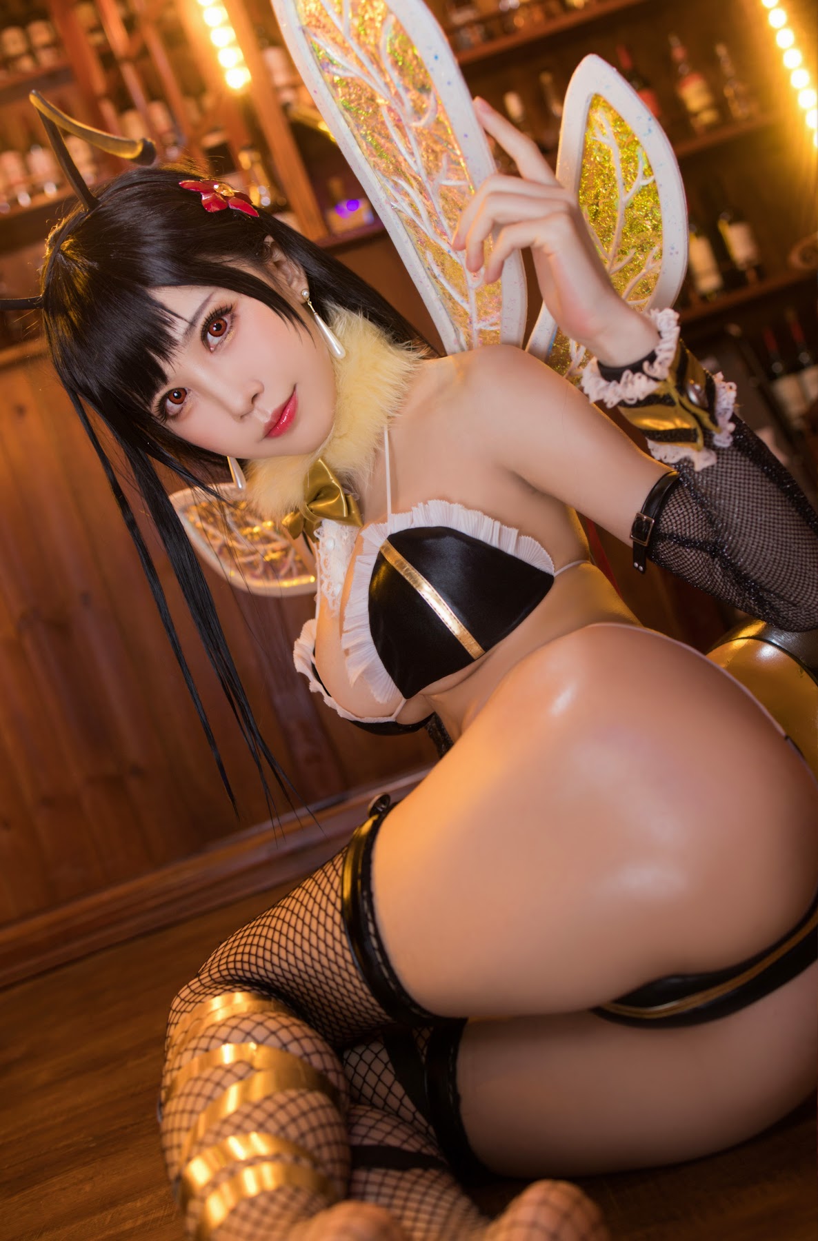 Coser@水淼Aqua Vol.067 婚纱+黑皮蜜蜂 - P45
