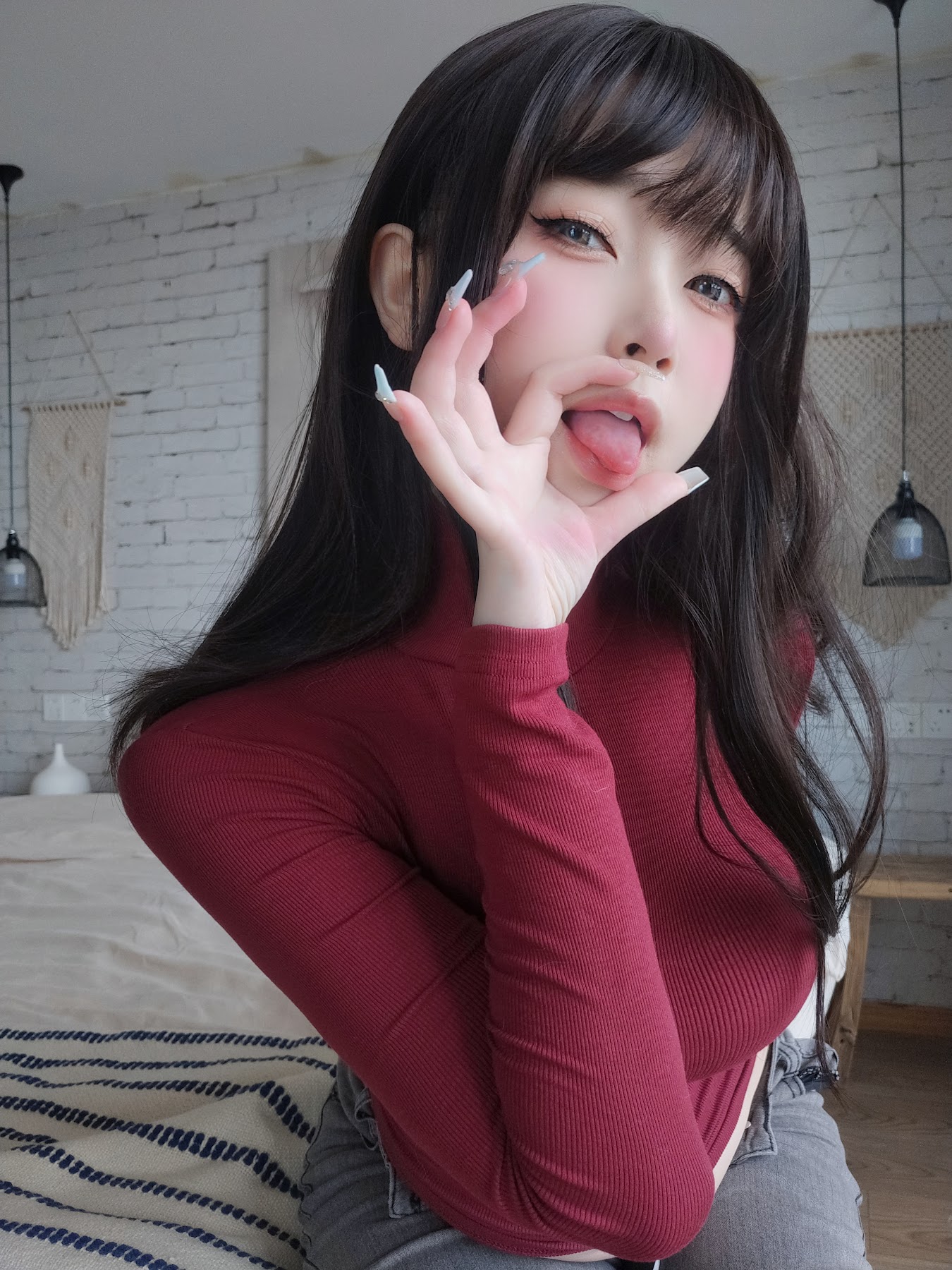 Coser@女主K – 红色毛衣的丰满妹妹 - P3