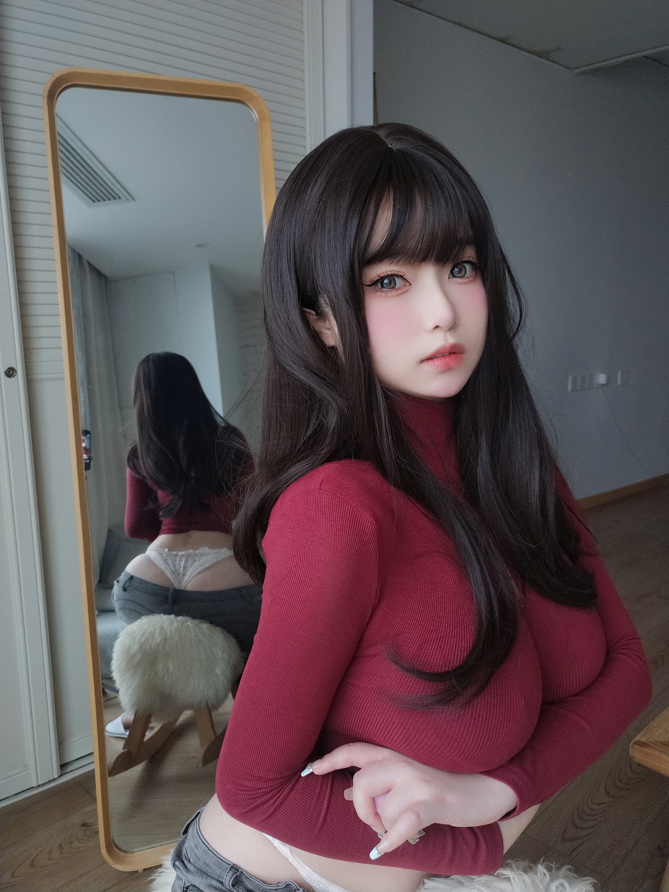 Coser@女主K – 红色毛衣的丰满妹妹 - P40