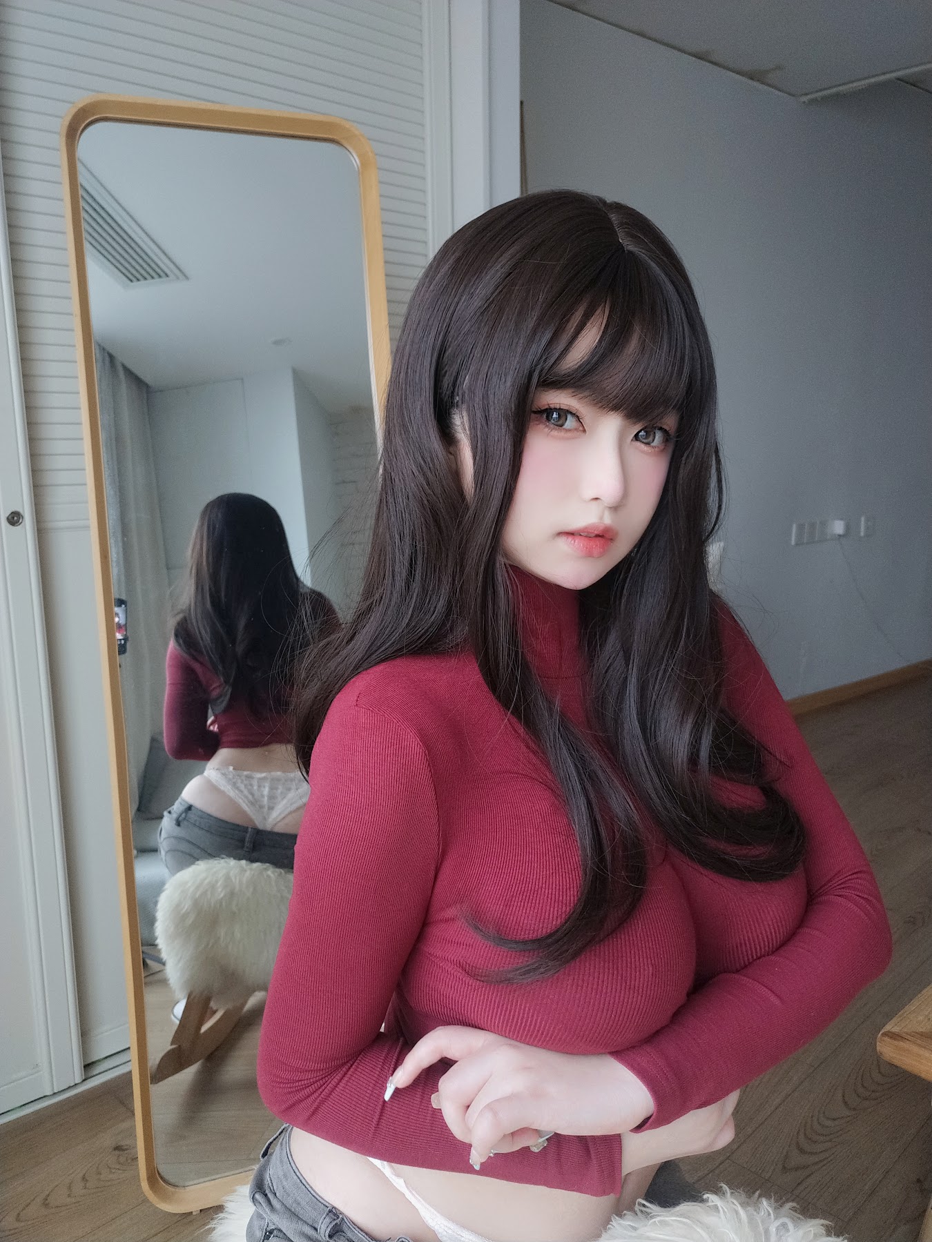 Coser@女主K – 红色毛衣的丰满妹妹 - P41