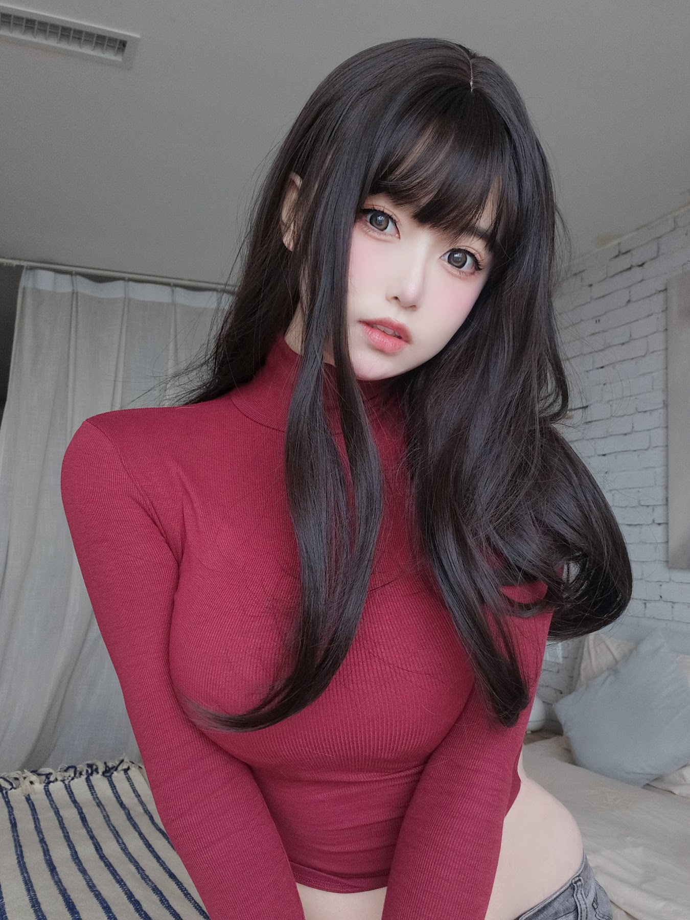 Coser@女主K – 红色毛衣的丰满妹妹 - P93