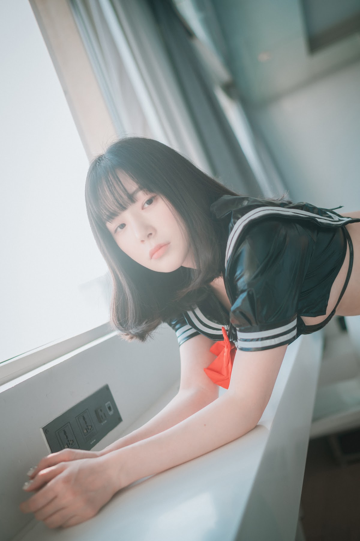 DJAWA Photo – Pia (피아) – Leather Black Schoolgirl - P8