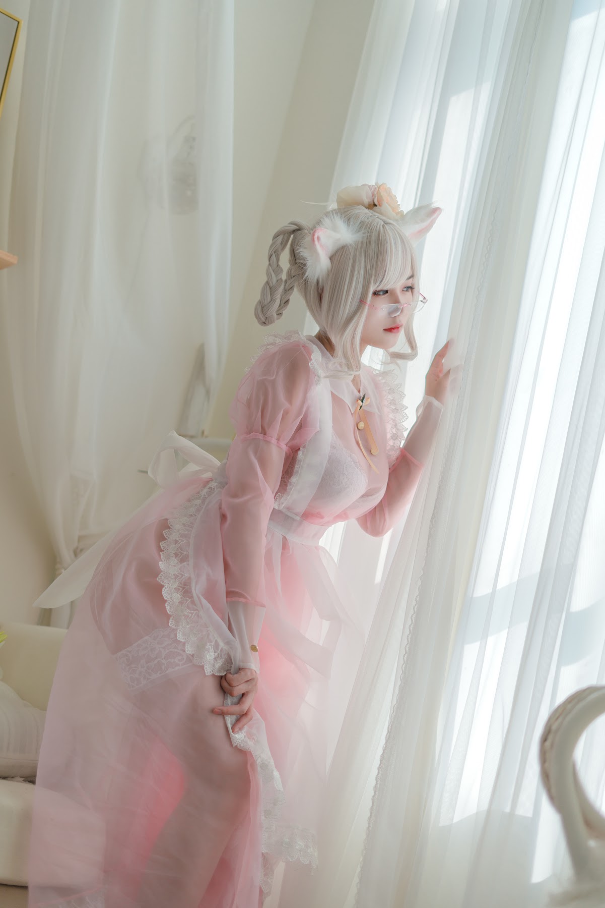 Coser@小仓千代w No.007 透明女仆粉色 - P14