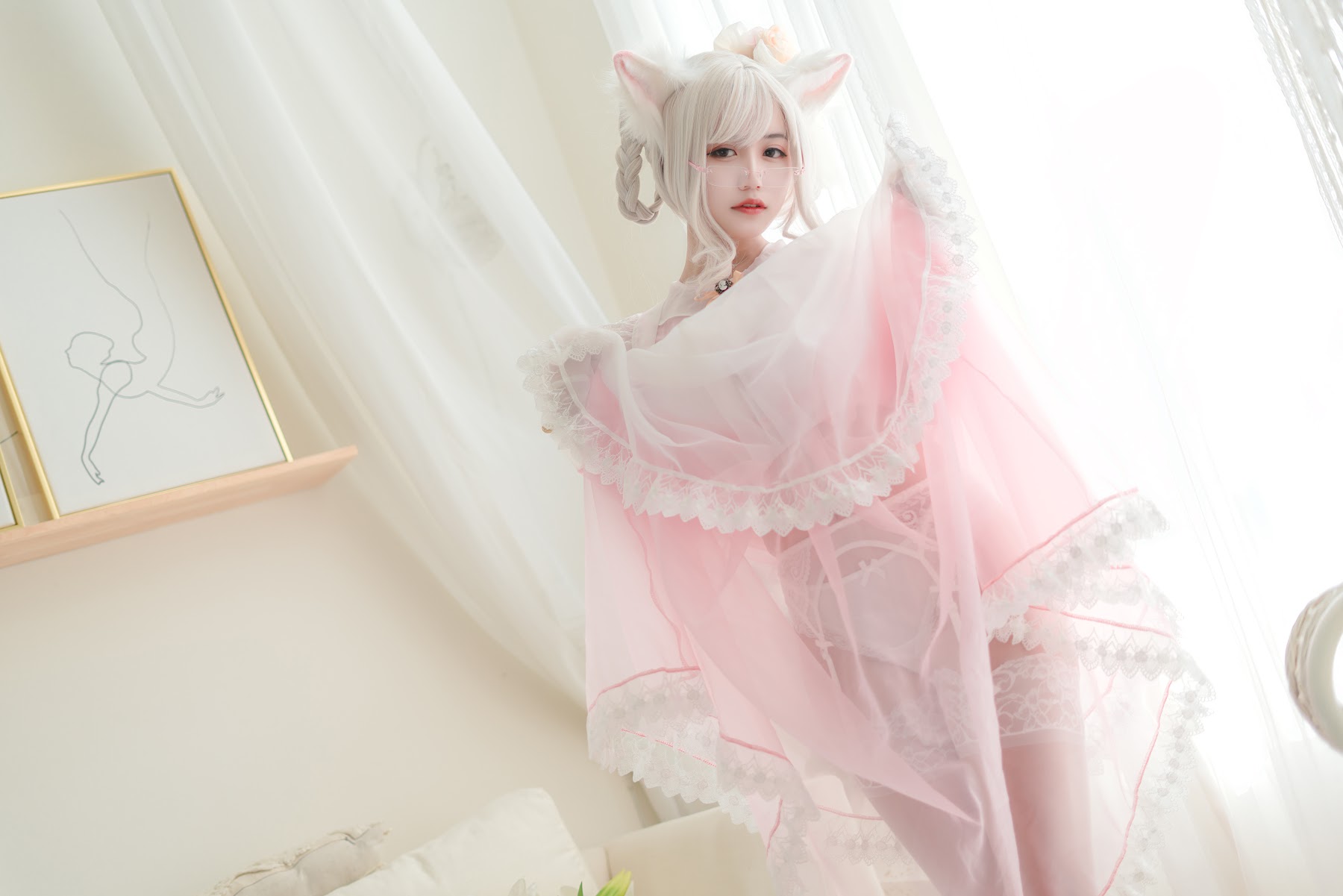 Coser@小仓千代w No.007 透明女仆粉色 - P15