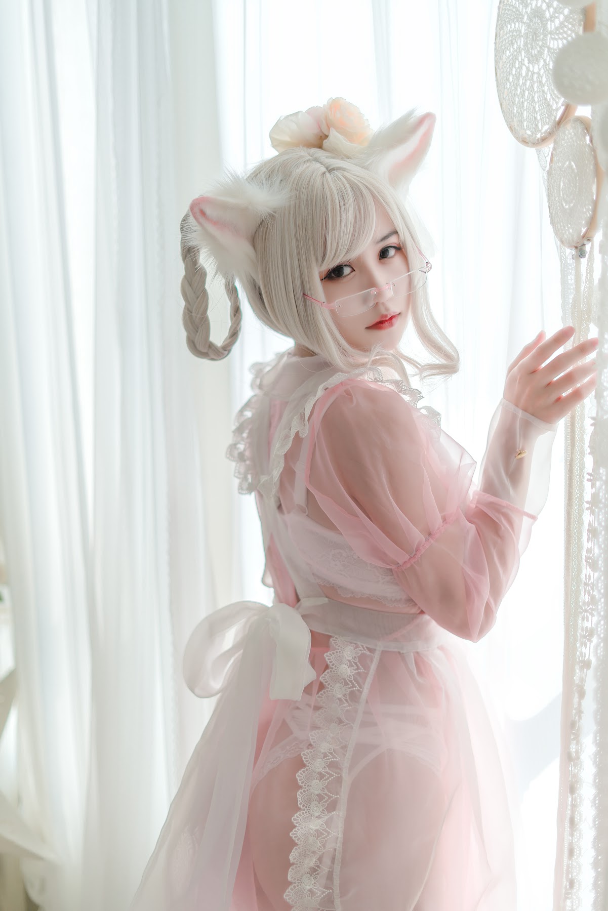 Coser@小仓千代w No.007 透明女仆粉色 - P17