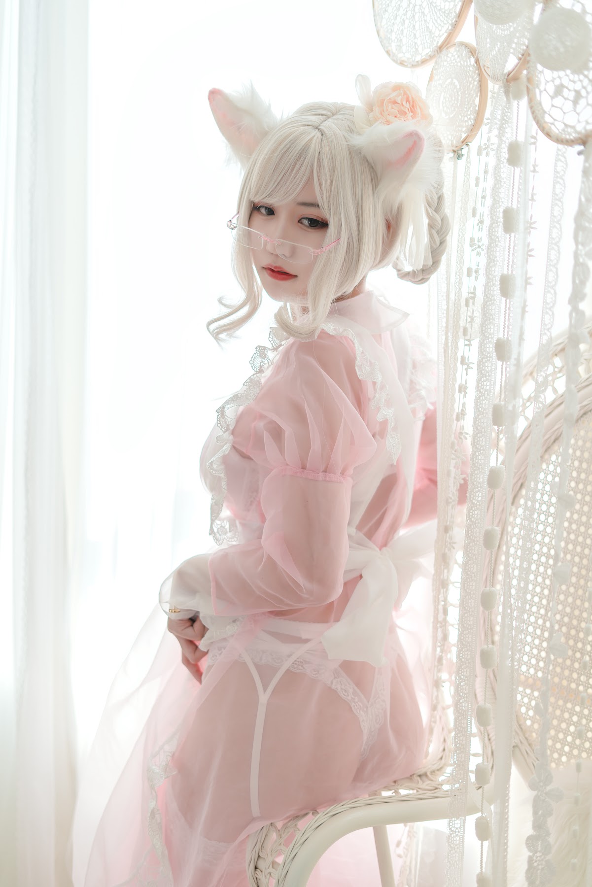 Coser@小仓千代w No.007 透明女仆粉色 - P18