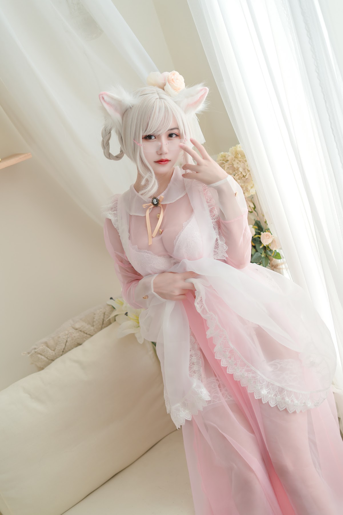 Coser@小仓千代w No.007 透明女仆粉色 - P19
