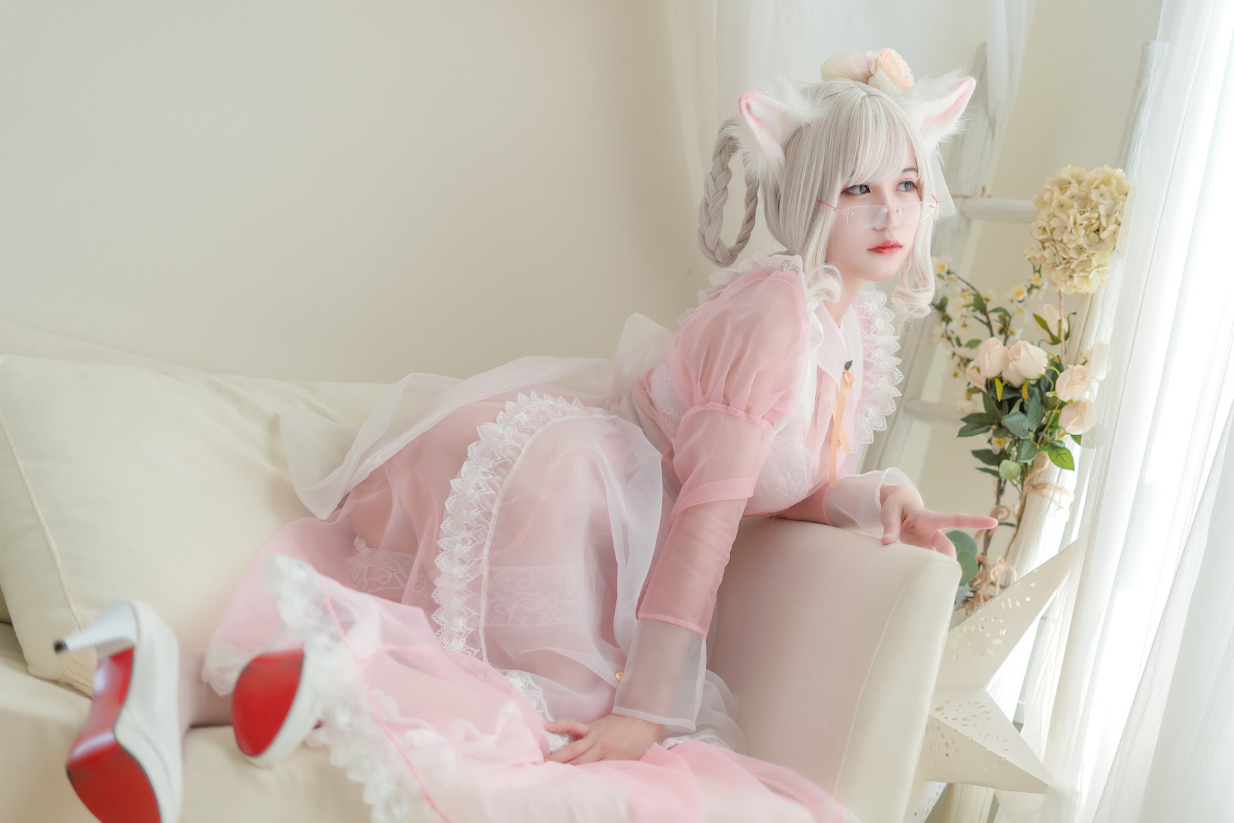 Coser@小仓千代w No.007 透明女仆粉色 - P23