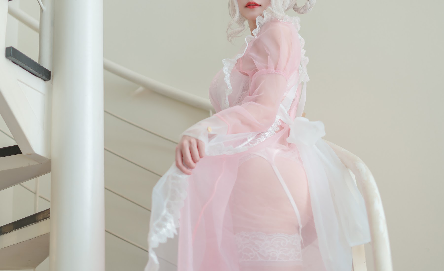 Coser@小仓千代w No.007 透明女仆粉色 - P24