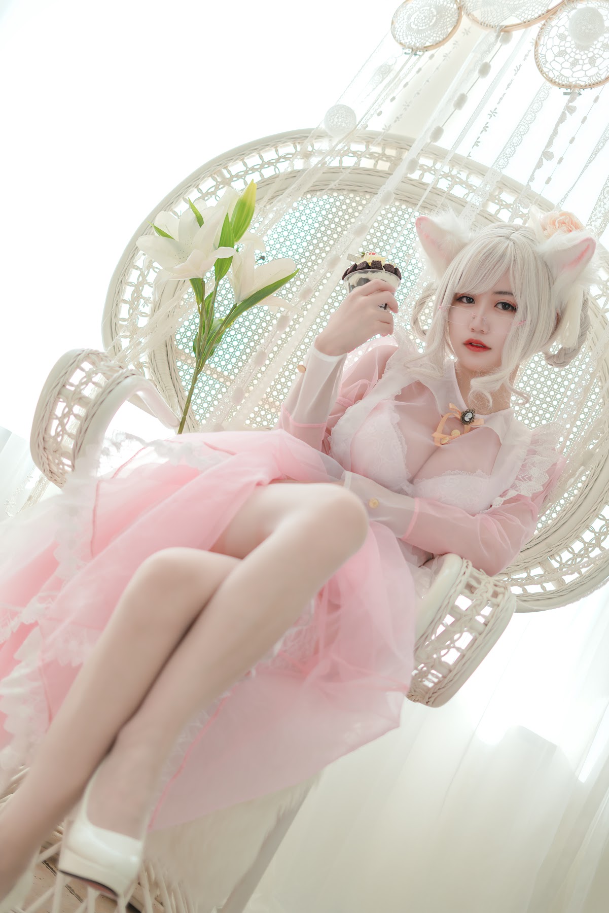 Coser@小仓千代w No.007 透明女仆粉色 - P4