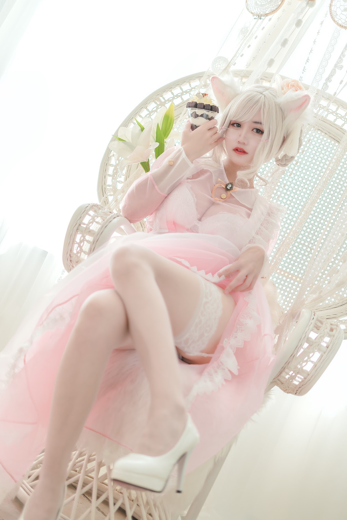 Coser@小仓千代w No.007 透明女仆粉色 - P5