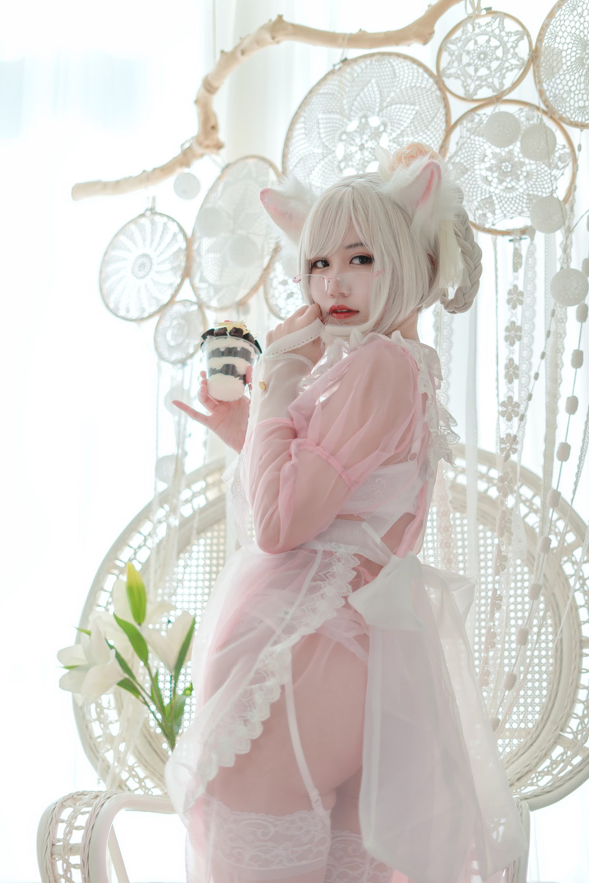Coser@小仓千代w No.007 透明女仆粉色 - P6