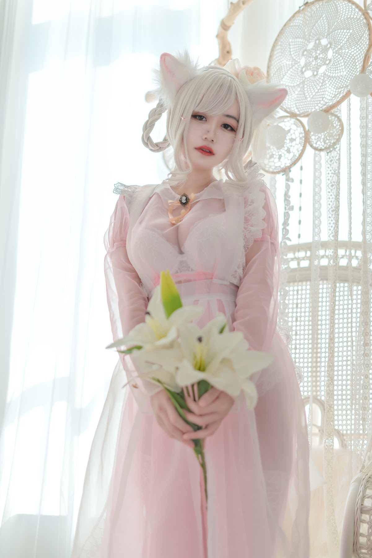 Coser@小仓千代w No.007 透明女仆粉色 - P8