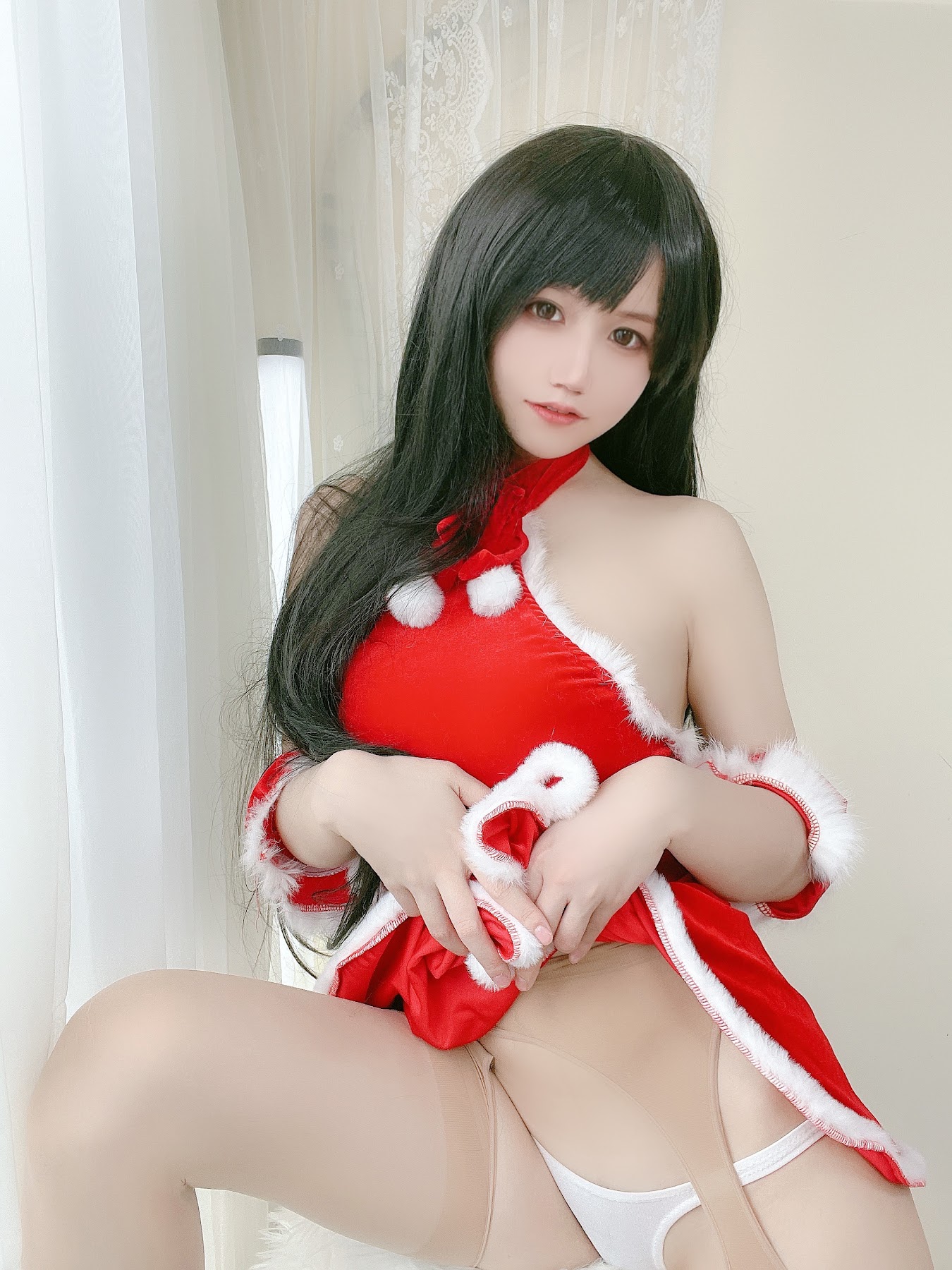 Coser@小仓千代w No.018 红色礼物裙 - P13