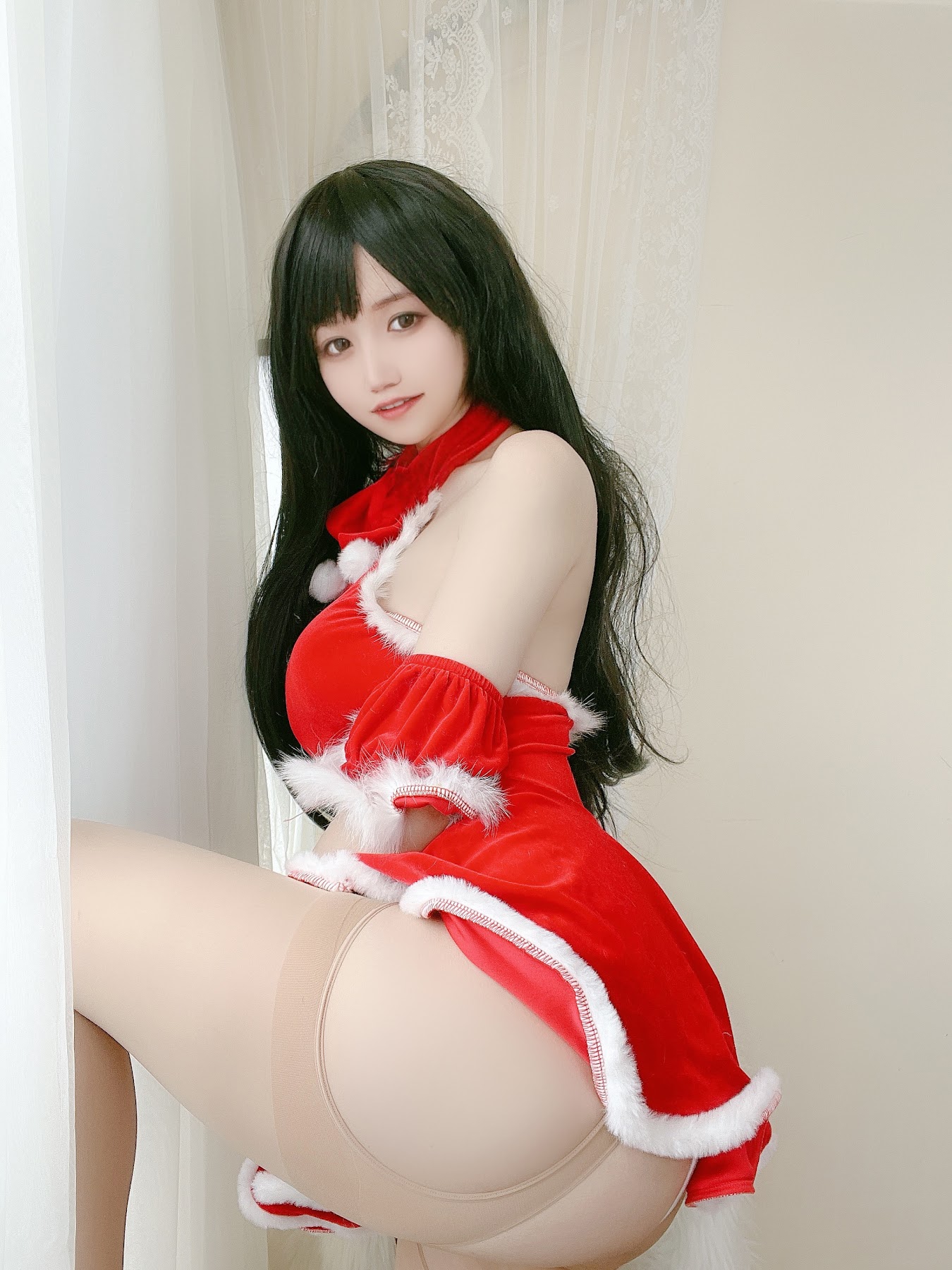Coser@小仓千代w No.018 红色礼物裙 - P14