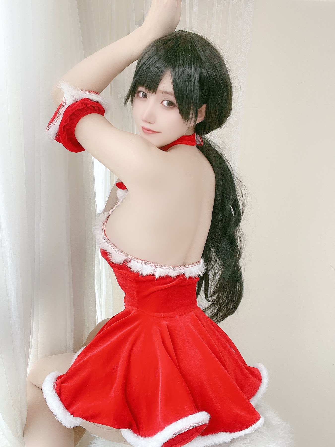 Coser@小仓千代w No.018 红色礼物裙 - P21