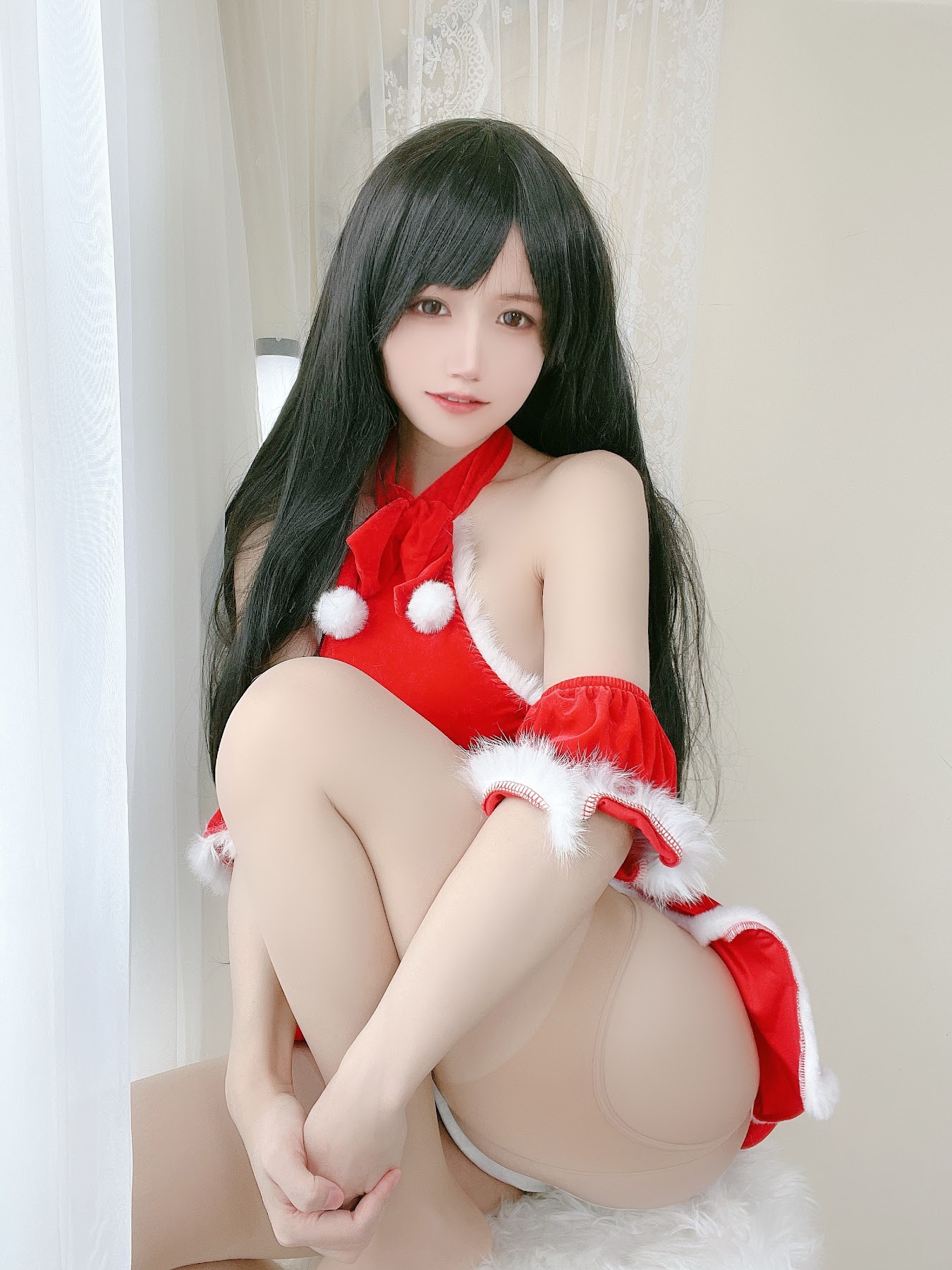 Coser@小仓千代w No.018 红色礼物裙 - P5