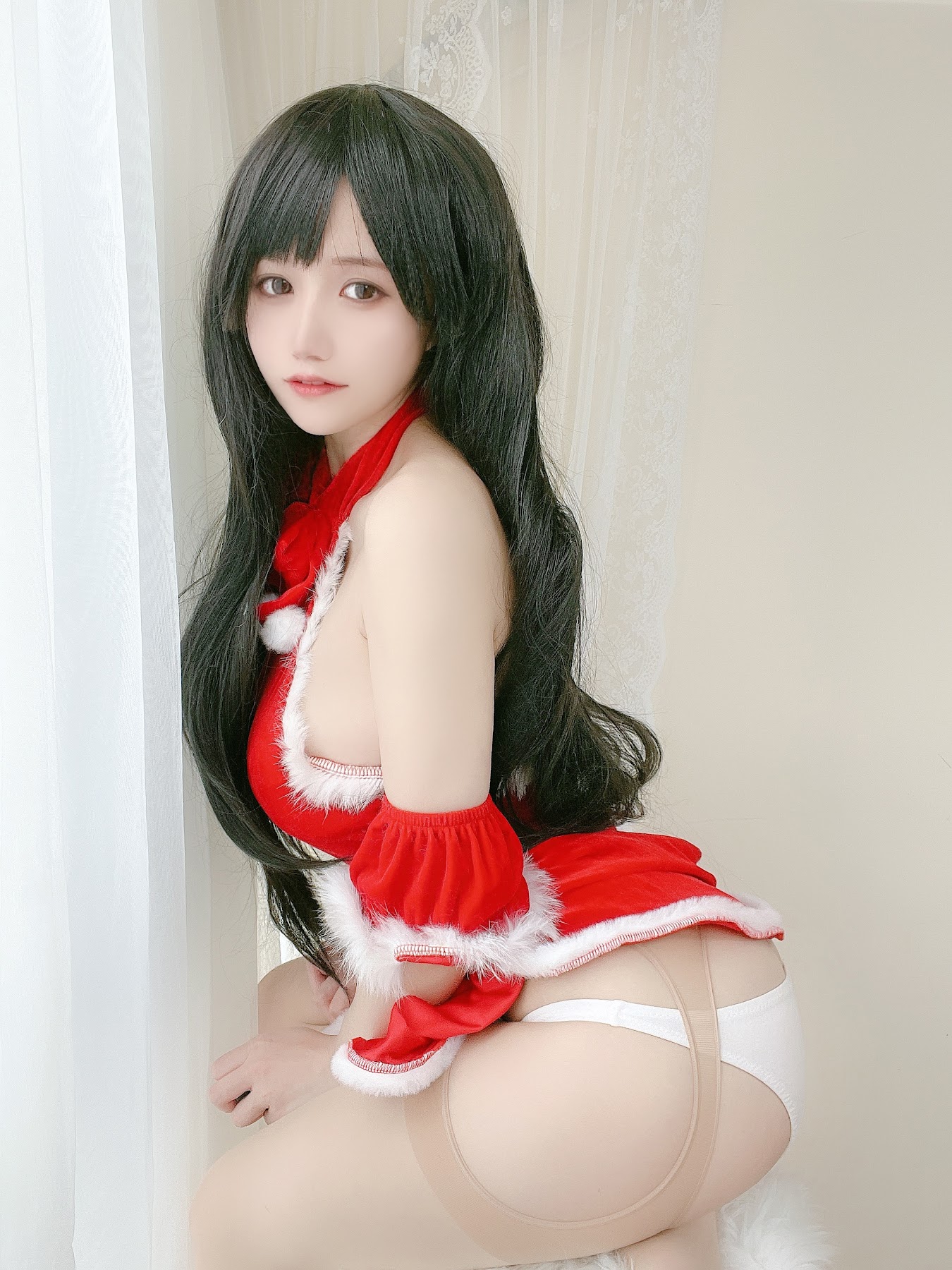 Coser@小仓千代w No.018 红色礼物裙 - P7
