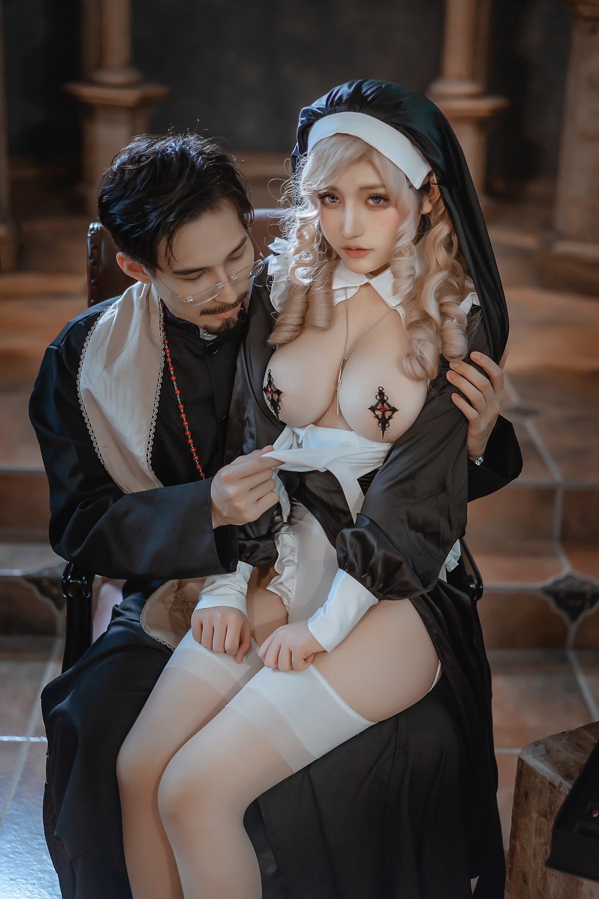 Coser@一笑芳香沁 No.032 修女与神父 - P9