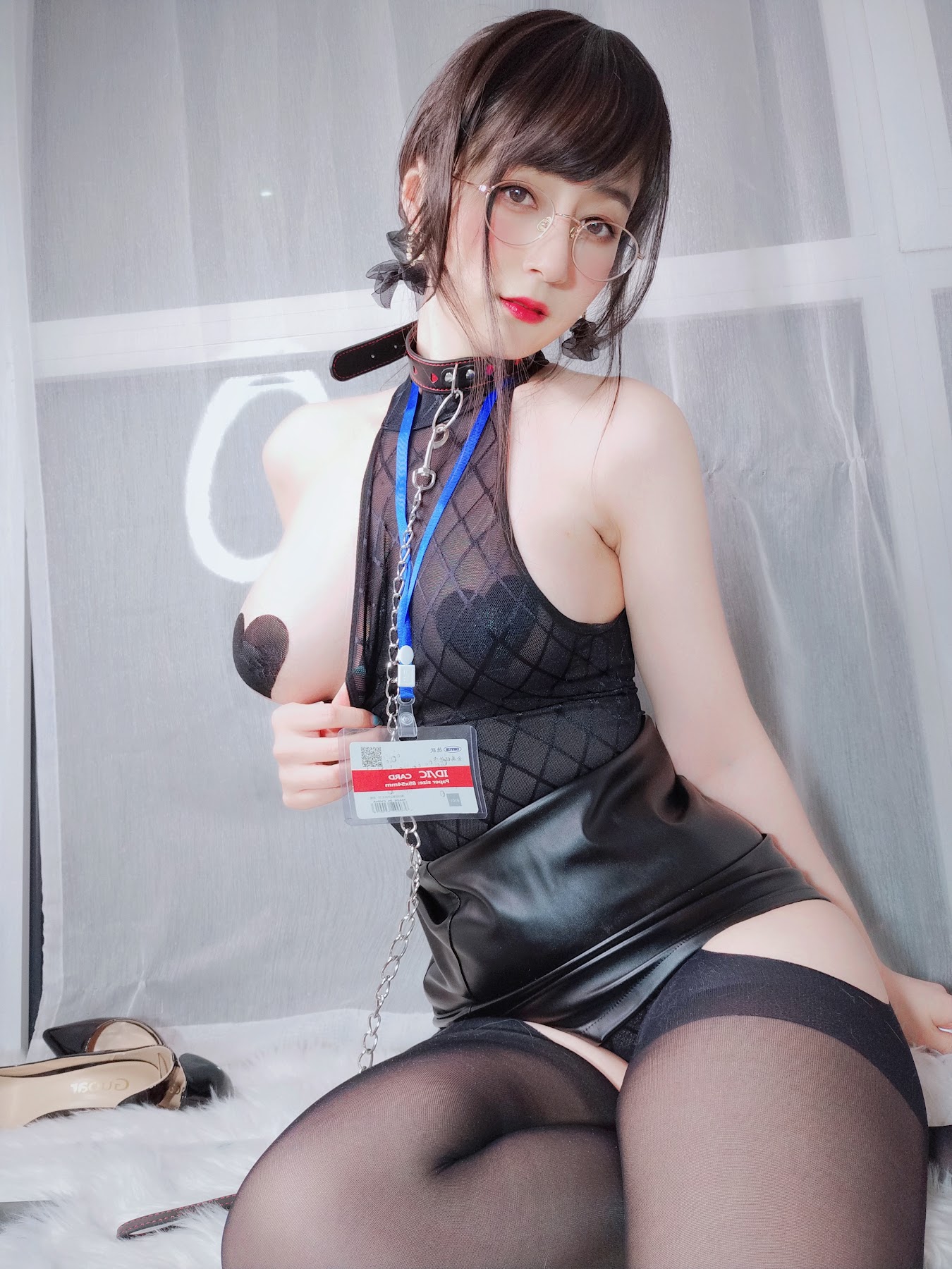 Coser@白银81 自撮り4(黑丝情趣) - P127
