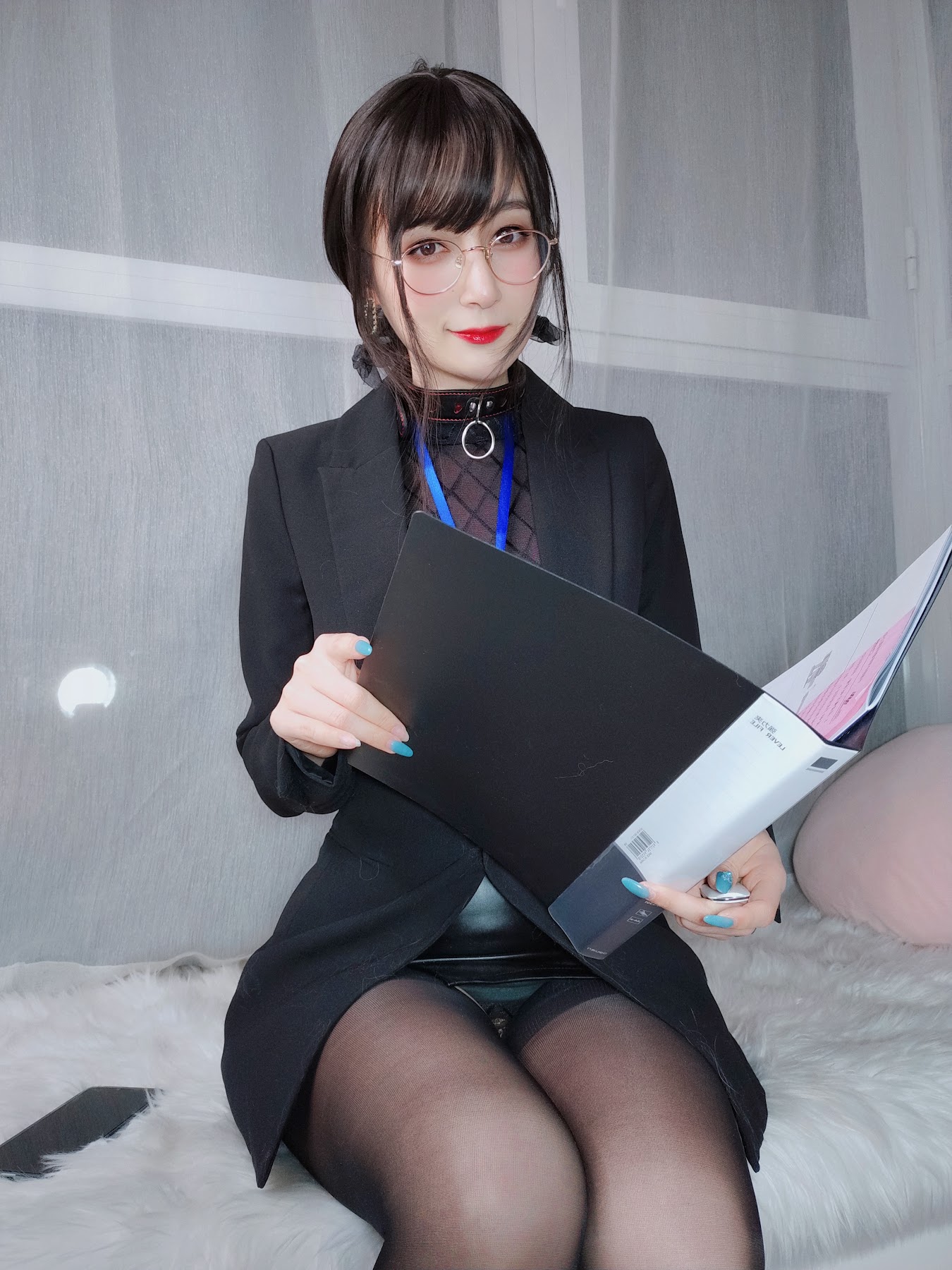 Coser@白银81 自撮り4(黑丝情趣) - P134