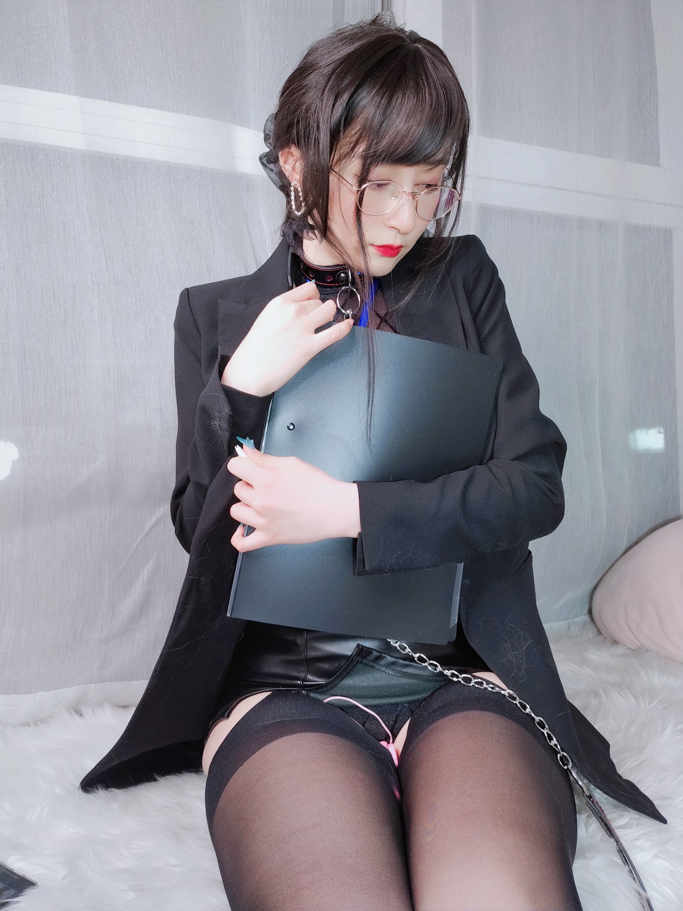 Coser@白银81 自撮り4(黑丝情趣) - P136