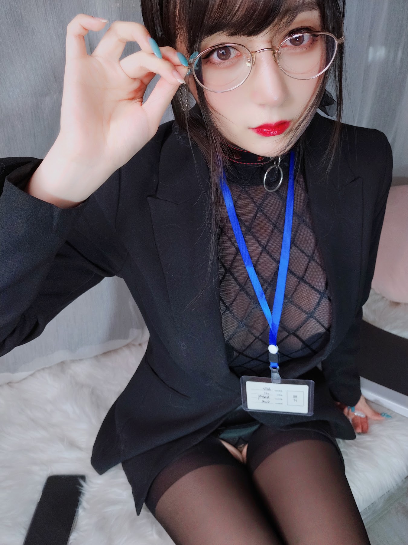 Coser@白银81 自撮り4(黑丝情趣) - P23