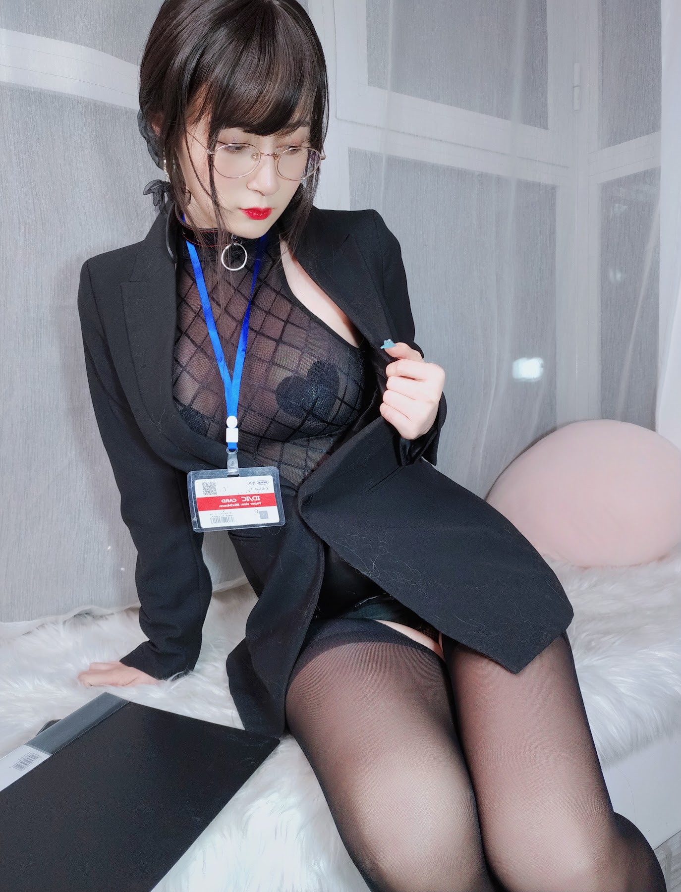 Coser@白银81 自撮り4(黑丝情趣) - P45