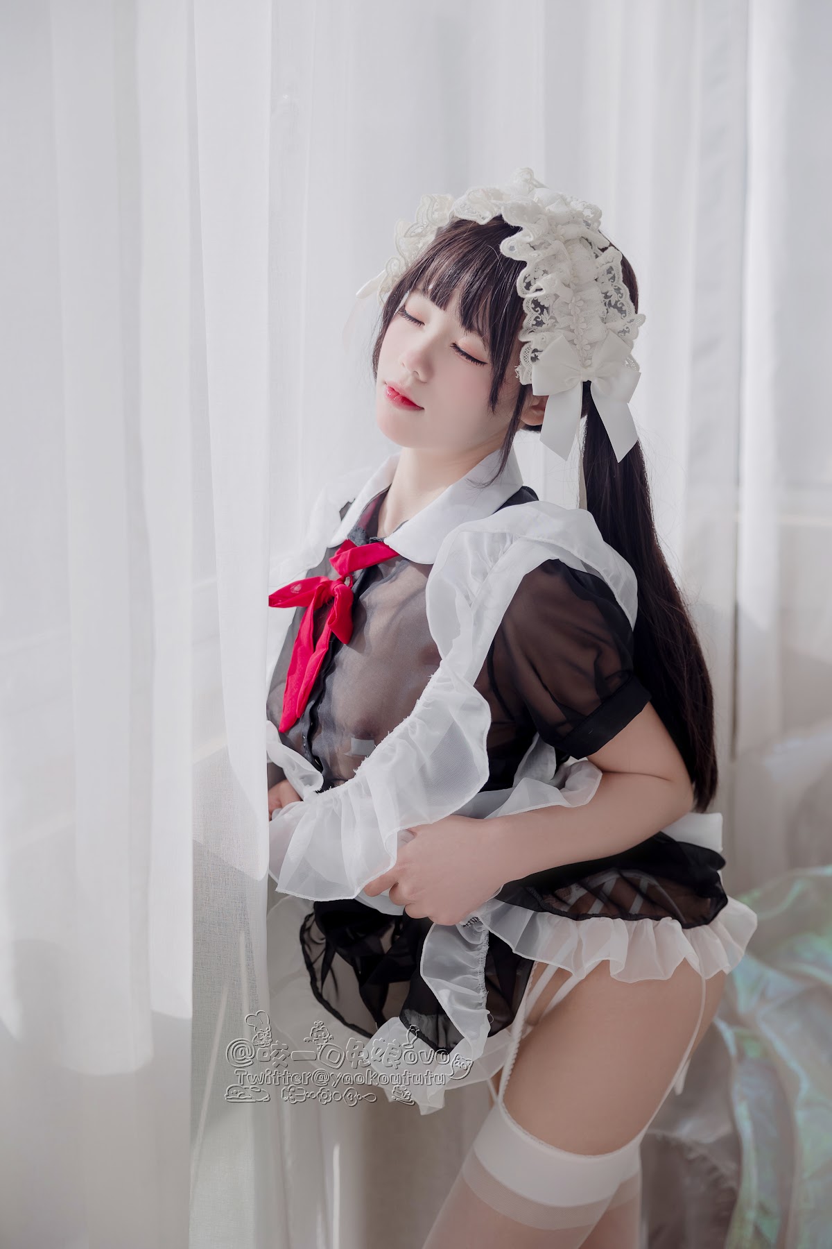 Coser@黏黏团子兔 – 黑白女仆 - P9