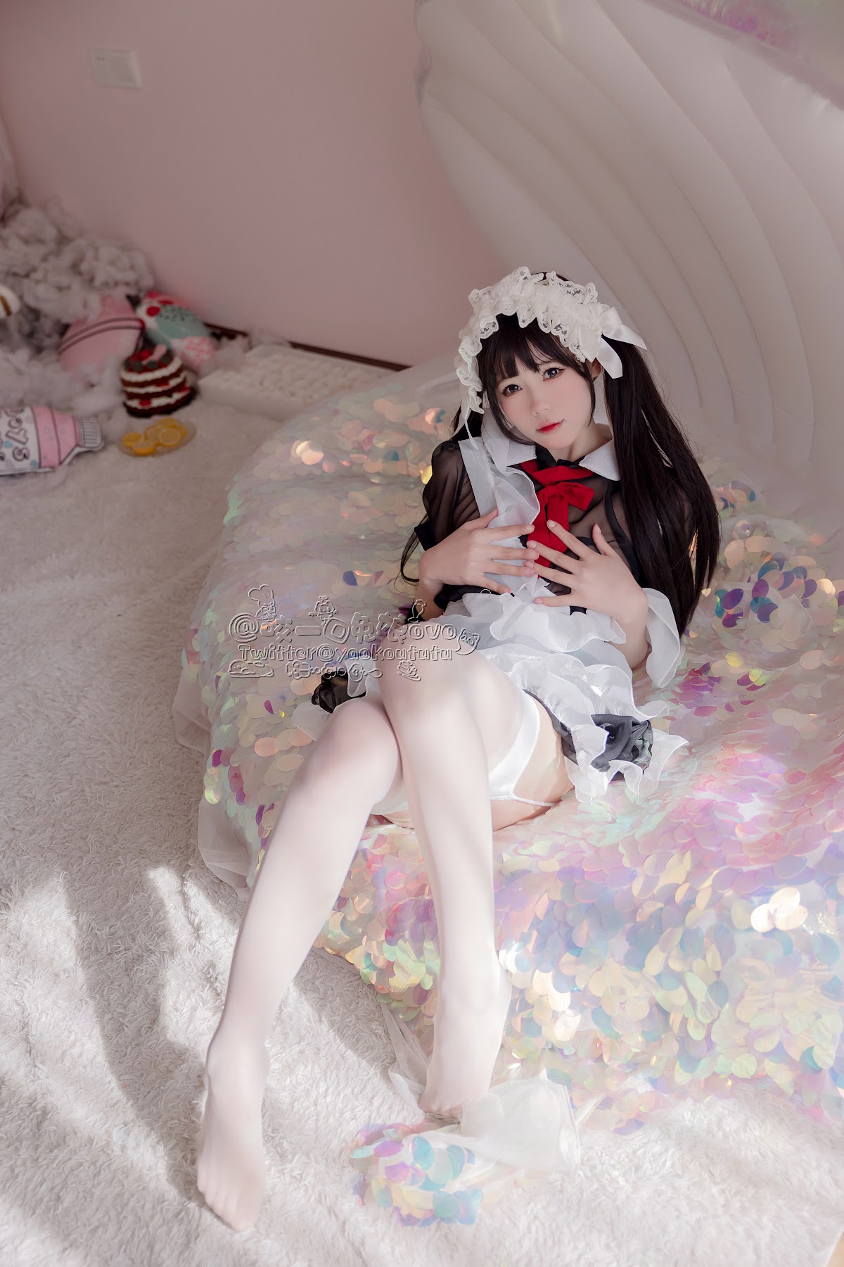 Coser@黏黏团子兔 – 黑白女仆 - P17