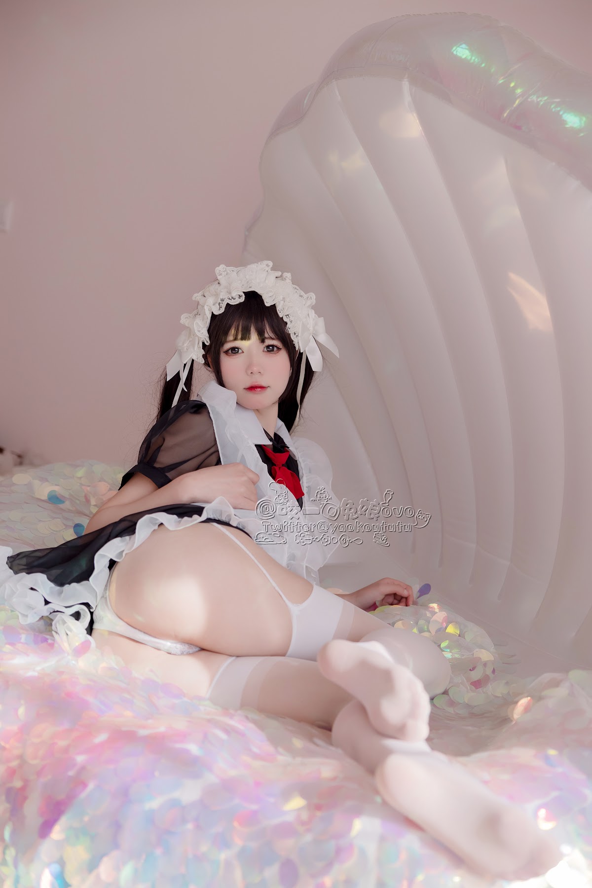 Coser@黏黏团子兔 – 黑白女仆 - P19