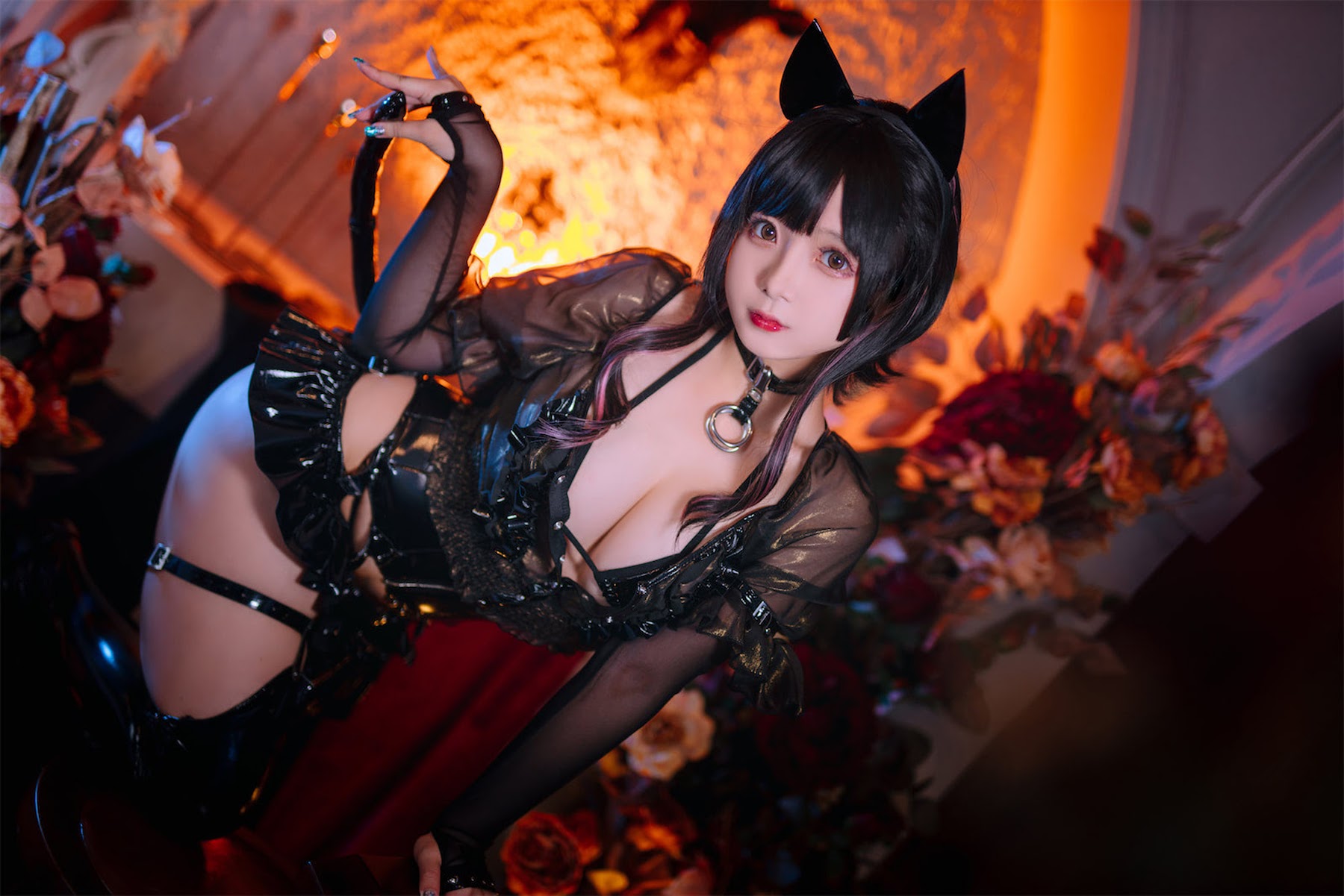 Coser@日奈娇 – 皮衣系列 猫猫领域 - P38